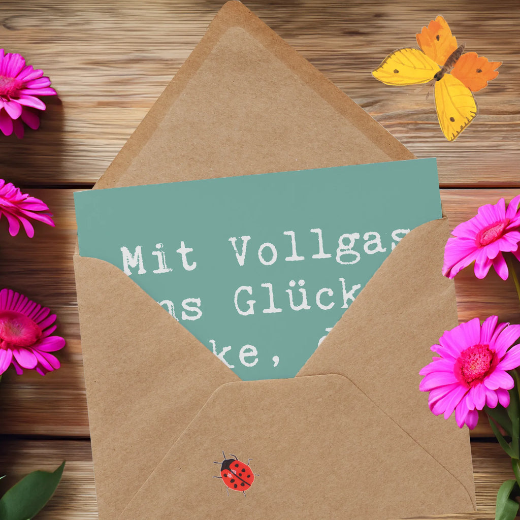 Deluxe Card Saying Mit Vollgas ins Glück - Danke, dass Sie uns fahren! Hochzeitskarte, Klappkarte, Hochwertige Grußkarte, Geburtstagskarte, Hochwertige Klappkarte, Karte, Grußkarte, Einladungskarte, Glückwunschkarte