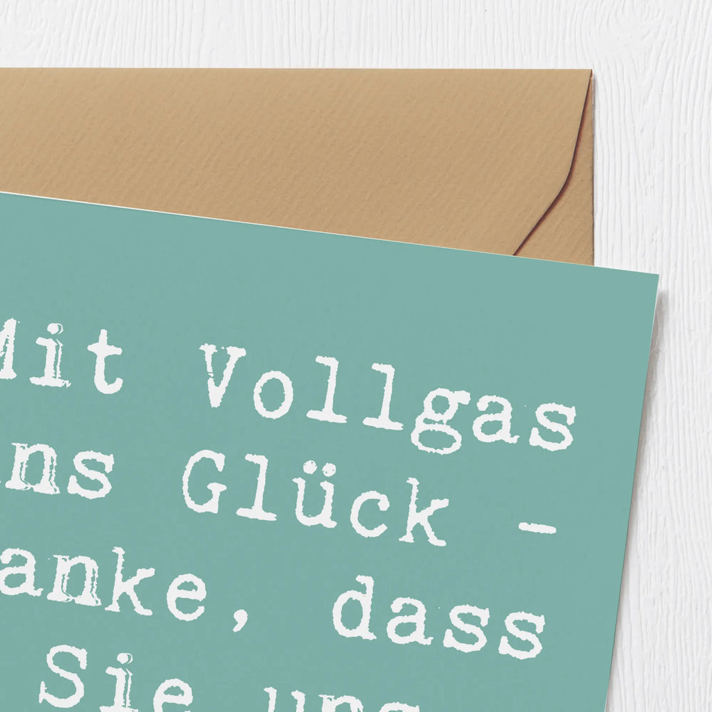 Deluxe Card Saying Mit Vollgas ins Glück - Danke, dass Sie uns fahren! Hochzeitskarte, Klappkarte, Hochwertige Grußkarte, Geburtstagskarte, Hochwertige Klappkarte, Karte, Grußkarte, Einladungskarte, Glückwunschkarte