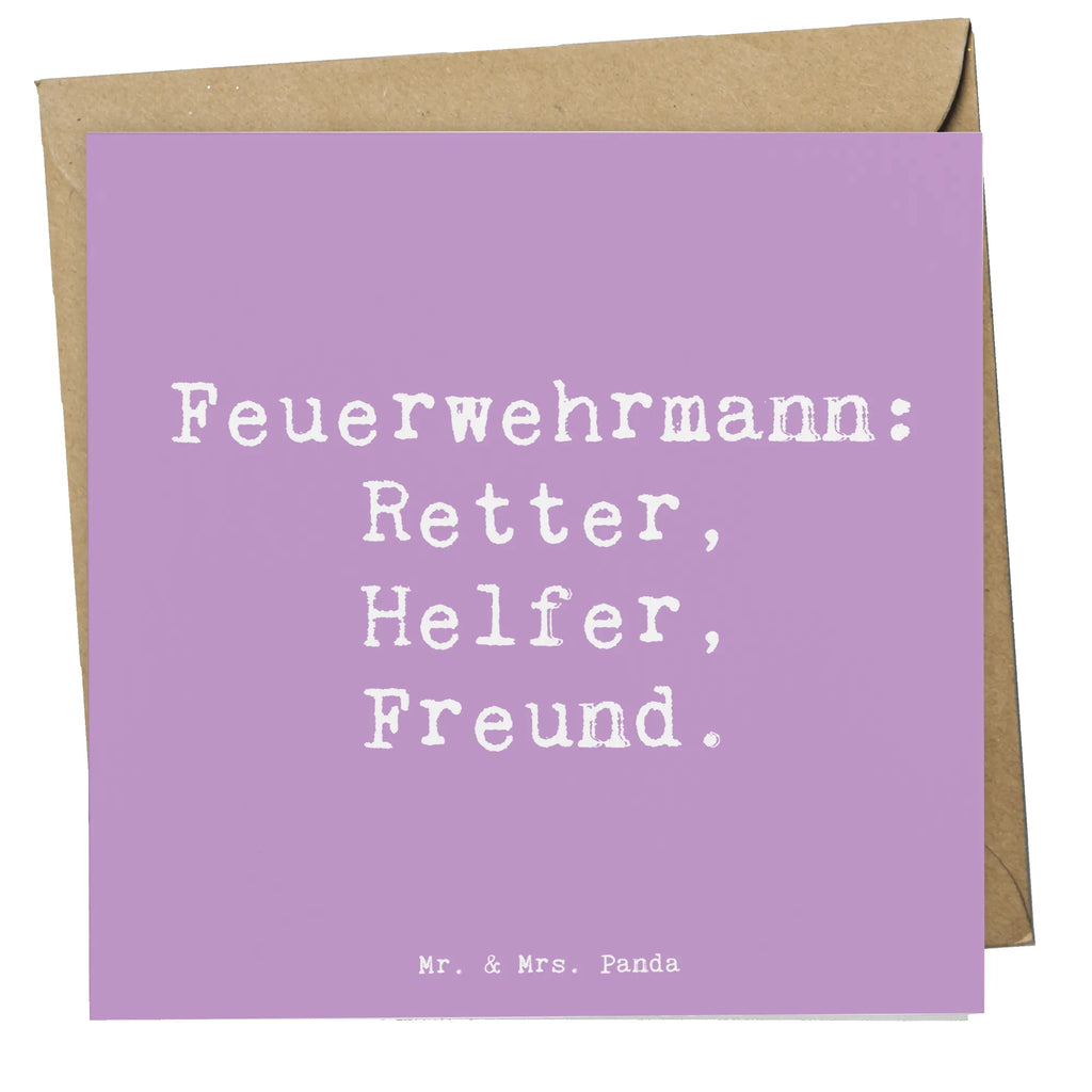 Deluxe Card Saying Feuerwehrmann: Retter, Helfer, Freund. Karte, Grußkarte, Klappkarte, Einladungskarte, Glückwunschkarte, Hochzeitskarte, Geburtstagskarte, Hochwertige Grußkarte, Hochwertige Klappkarte