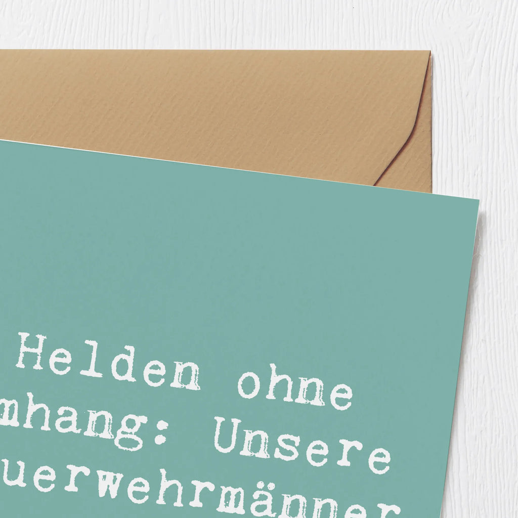 Deluxe Card Saying Helden ohne Umhang: Unsere Feuerwehrmänner Karte, Grußkarte, Klappkarte, Einladungskarte, Glückwunschkarte, Hochzeitskarte, Geburtstagskarte, Hochwertige Grußkarte, Hochwertige Klappkarte