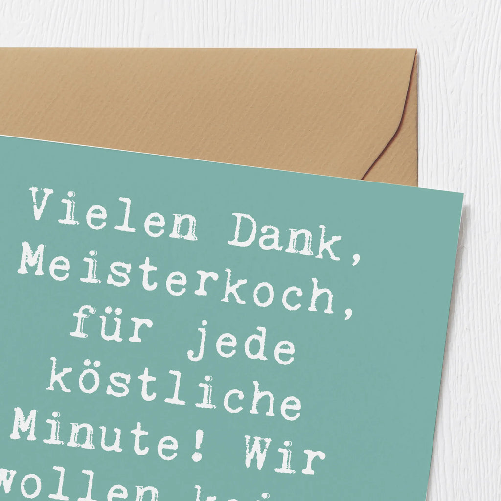 Deluxe Karte Spruch Danke Koch Klappkarte, Karte, Grußkarte, Geburtstagskarte, Hochwertige Klappkarte, Hochwertige Grußkarte, Einladungskarte, Glückwunschkarte, Hochzeitskarte