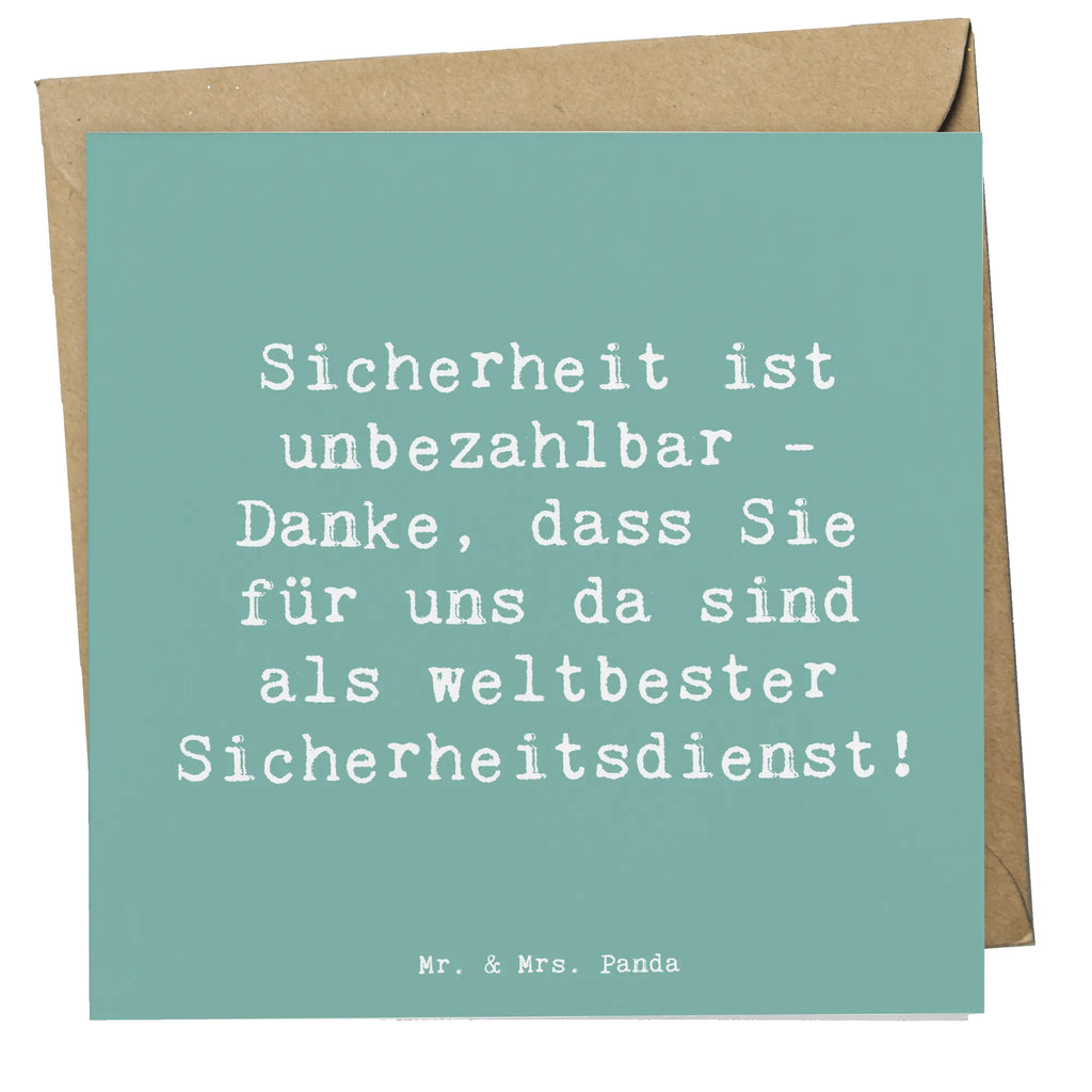 Deluxe Card Saying Sicherheit ist unbezahlbar - Danke, dass Sie für uns da sind als weltbester Sicherheitsdienst! Karte, Grußkarte, Klappkarte, Einladungskarte, Glückwunschkarte, Hochzeitskarte, Geburtstagskarte, Hochwertige Grußkarte, Hochwertige Klappkarte