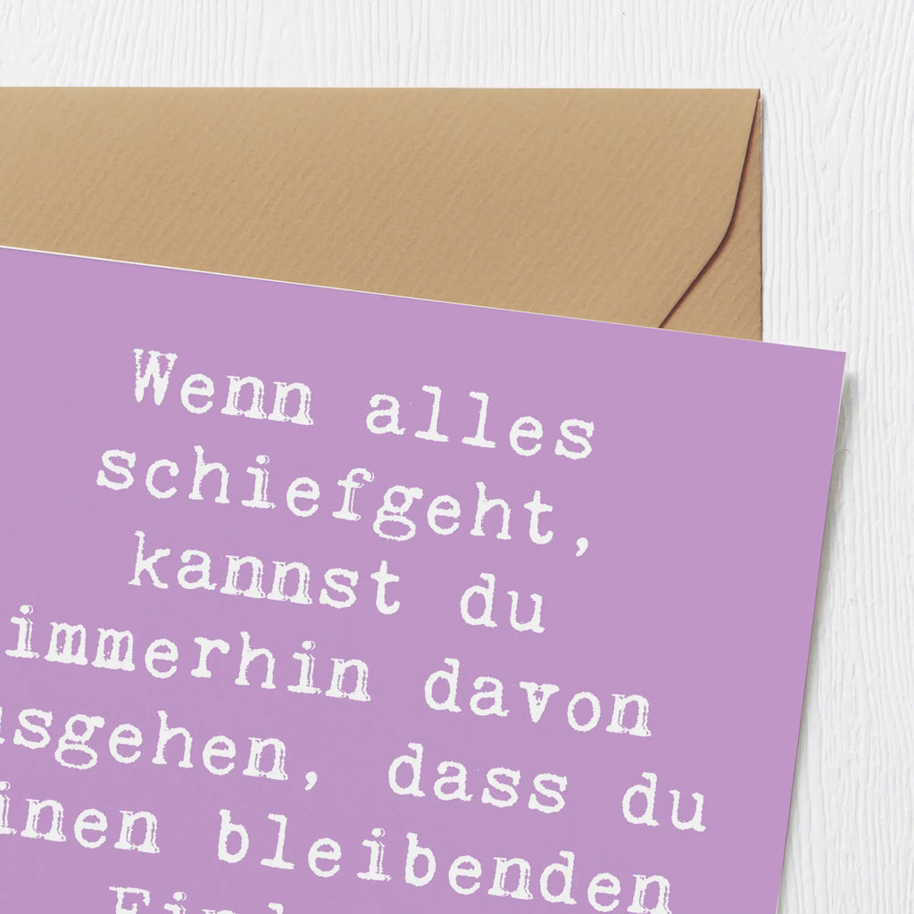 Deluxe Card Saying Wenn alles schiefgeht, kannst du immerhin davon ausgehen, dass du einen bleibenden Eindruck hinterlassen hast. Glückwunschkarte, Einladungskarte, Karte, Grußkarte, Hochwertige Klappkarte, Geburtstagskarte, Hochwertige Grußkarte, Klappkarte, Hochzeitskarte