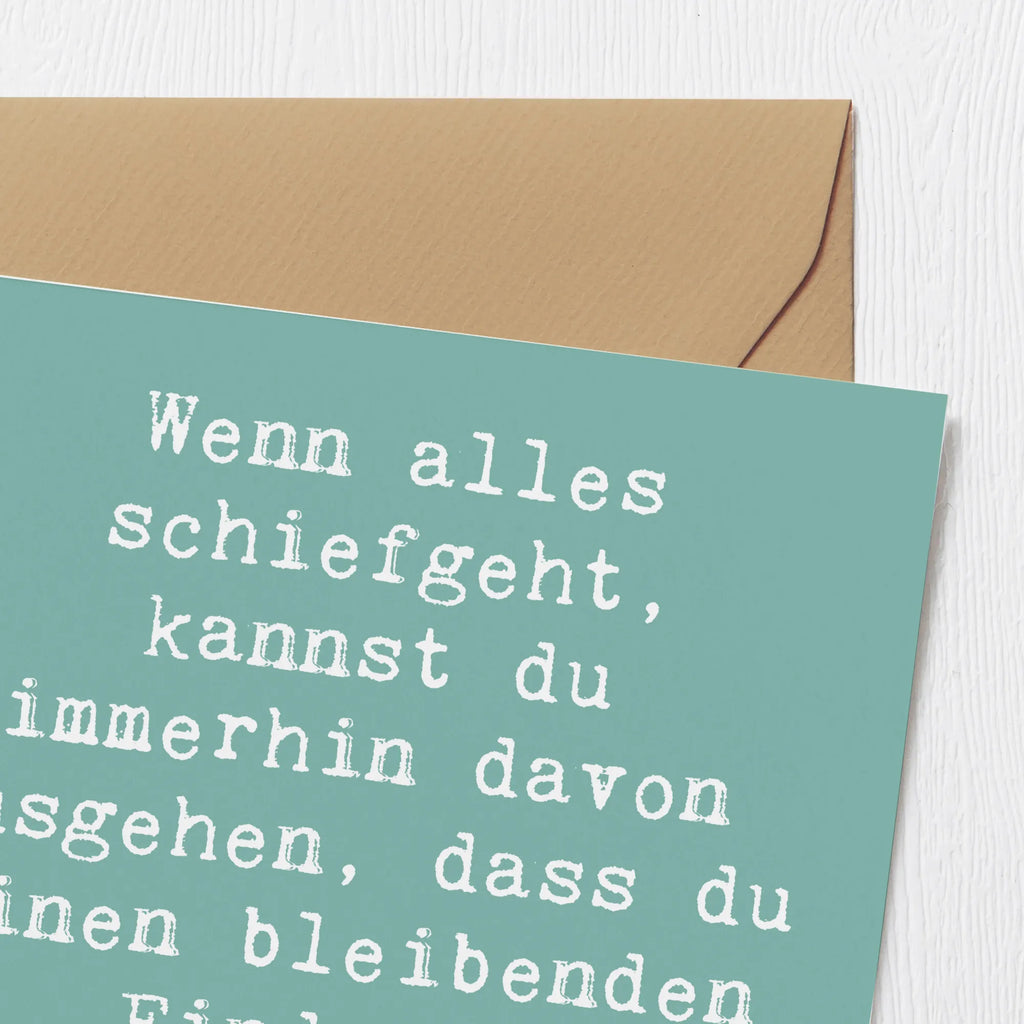 Deluxe Card Saying Wenn alles schiefgeht, kannst du immerhin davon ausgehen, dass du einen bleibenden Eindruck hinterlassen hast. Glückwunschkarte, Einladungskarte, Karte, Grußkarte, Hochwertige Klappkarte, Geburtstagskarte, Hochwertige Grußkarte, Klappkarte, Hochzeitskarte