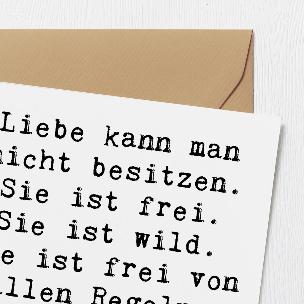 Deluxe Card Saying Liebe kann man nicht besitzen. Sie ist frei. Sie ist wild. Sie ist frei von allen Regeln. Sei pure Liebe... Grußkarte, Glückwunschkarte, Geburtstagskarte, Hochzeitskarte, Einladungskarte, Karte, Hochwertige Klappkarte, Klappkarte, Hochwertige Grußkarte, sprüche, zitate, spruch kollektion, inspiration, motivation, lebensweisheiten, geschenkideen, wanddeko, wohnaccessoires, sprüche sammlung, schöne sprüche, glück, liebe, freude, lächeln, alltag verschönern, nachhaltige geschenke, dekoration, kreativ, einzigartig, shopify, mr and mrs panda