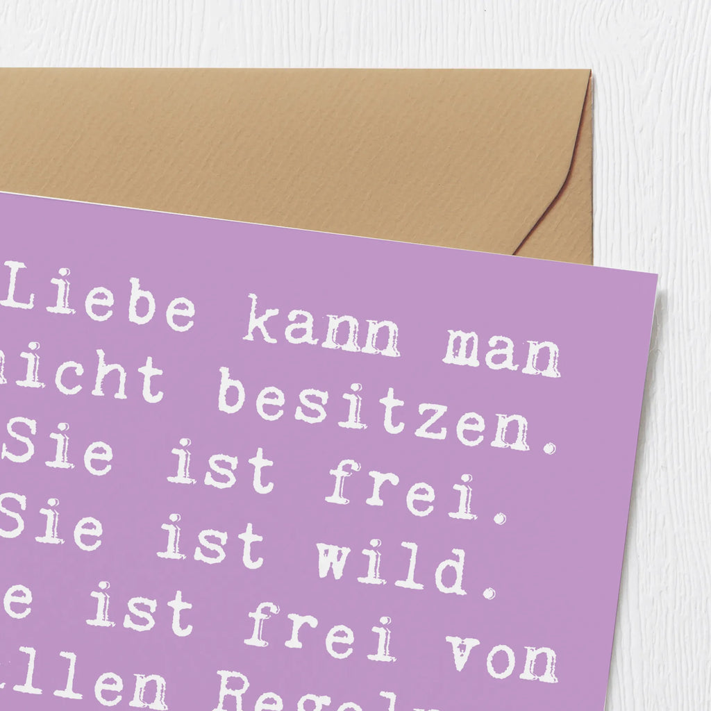 Deluxe Card Saying Liebe kann man nicht besitzen. Sie ist frei. Sie ist wild. Sie ist frei von allen Regeln. Sei pure Liebe... Grußkarte, Glückwunschkarte, Geburtstagskarte, Hochzeitskarte, Einladungskarte, Karte, Hochwertige Klappkarte, Klappkarte, Hochwertige Grußkarte, sprüche, zitate, spruch kollektion, inspiration, motivation, lebensweisheiten, geschenkideen, wanddeko, wohnaccessoires, sprüche sammlung, schöne sprüche, glück, liebe, freude, lächeln, alltag verschönern, nachhaltige geschenke, dekoration, kreativ, einzigartig, shopify, mr and mrs panda