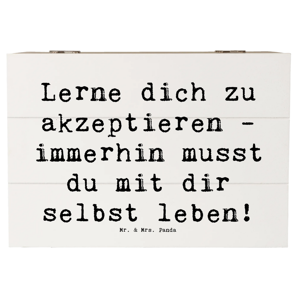 Holzkiste Spruch Selbstakzeptanz Lernen Erinnerungskiste, Erinnerungsbox, Schatzkiste, Kiste, Truhe, Holzkiste, Aufbewahrungsbox, XXL, Geschenkbox, Schatulle, Dekokiste, Geschenkdose