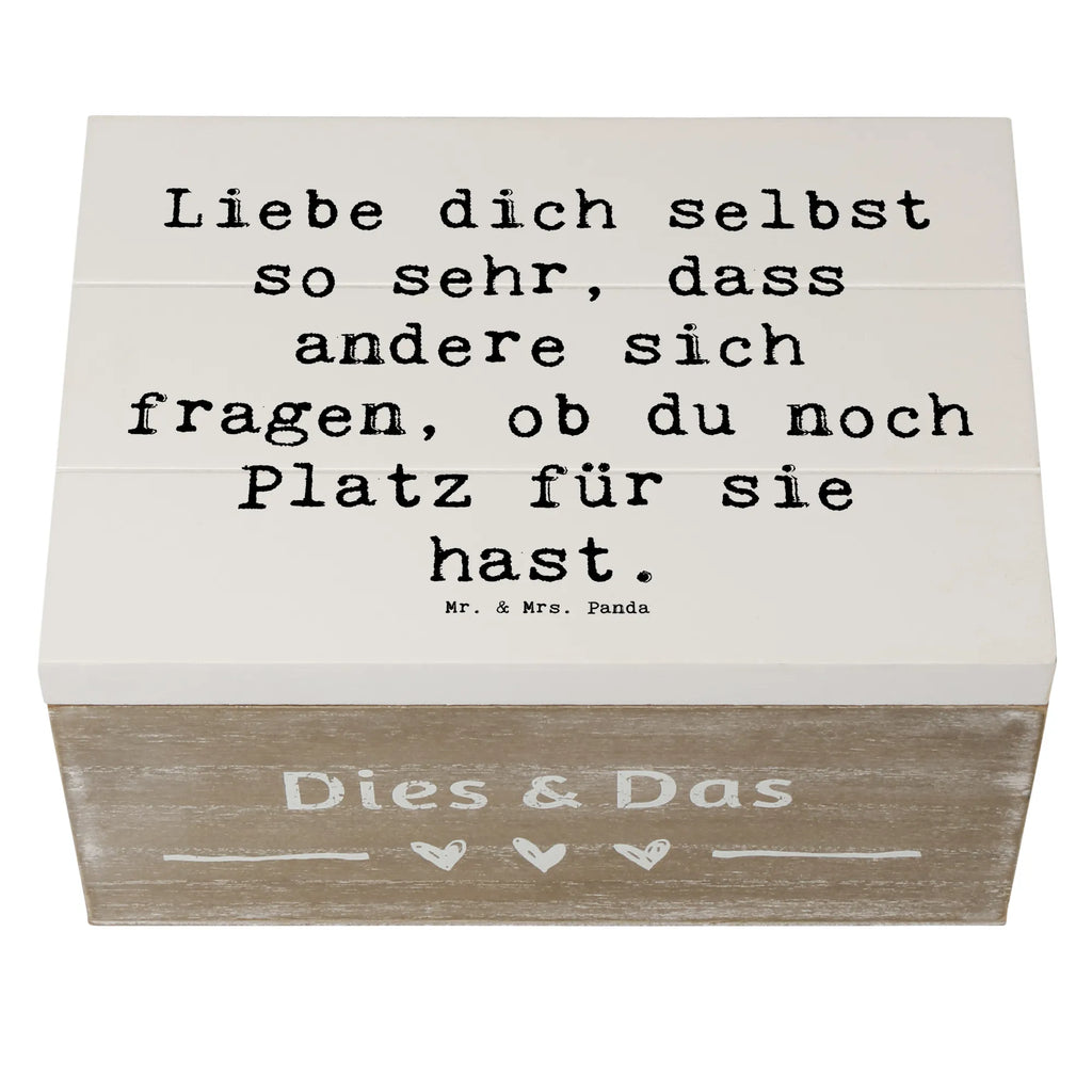 Wooden chest Saying Liebe dich selbst so sehr, dass andere sich fragen, ob du noch Platz für sie hast. Schatulle, Geschenkbox, Dekokiste, Truhe, Kiste, Erinnerungsbox, Schatzkiste, Holzkiste, Aufbewahrungsbox, Geschenkdose, Erinnerungskiste, XXL