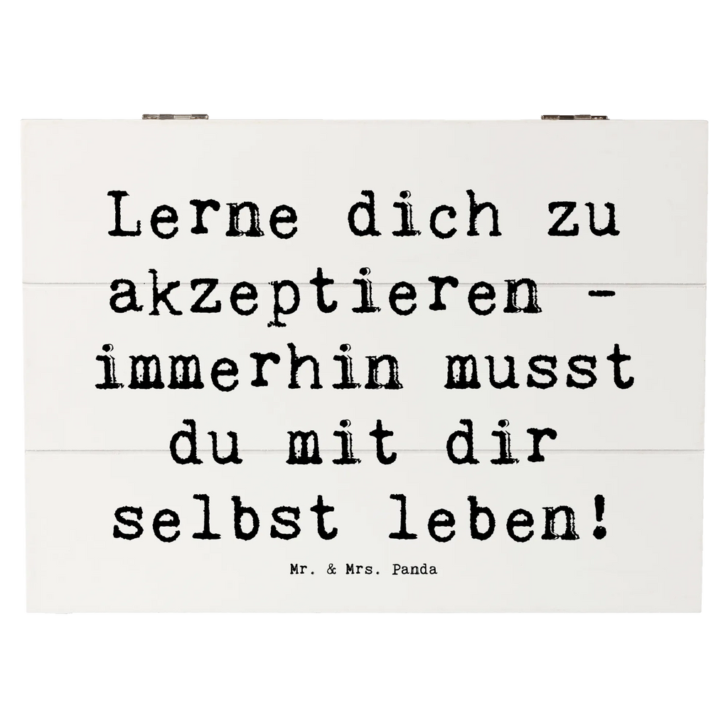 Holzkiste Spruch Selbstakzeptanz Lernen Erinnerungskiste, Erinnerungsbox, Schatzkiste, Kiste, Truhe, Holzkiste, Aufbewahrungsbox, XXL, Geschenkbox, Schatulle, Dekokiste, Geschenkdose