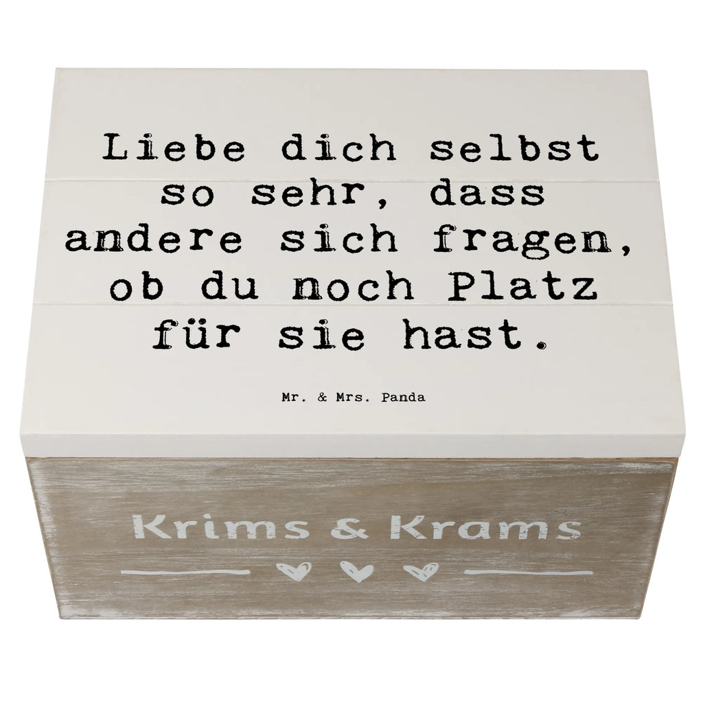 Wooden chest Saying Liebe dich selbst so sehr, dass andere sich fragen, ob du noch Platz für sie hast. Schatulle, Geschenkbox, Dekokiste, Truhe, Kiste, Erinnerungsbox, Schatzkiste, Holzkiste, Aufbewahrungsbox, Geschenkdose, Erinnerungskiste, XXL