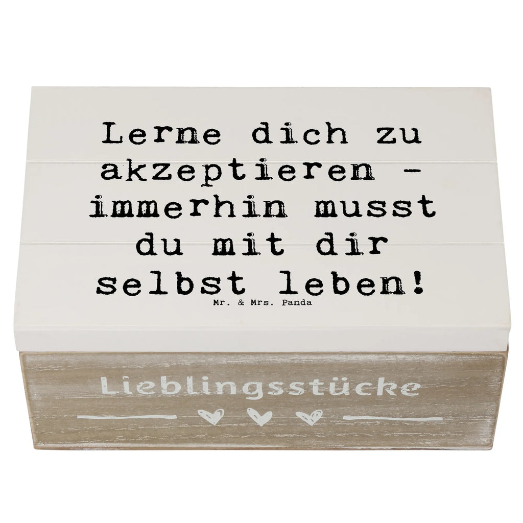 Holzkiste Spruch Selbstakzeptanz Lernen Erinnerungskiste, Erinnerungsbox, Schatzkiste, Kiste, Truhe, Holzkiste, Aufbewahrungsbox, XXL, Geschenkbox, Schatulle, Dekokiste, Geschenkdose