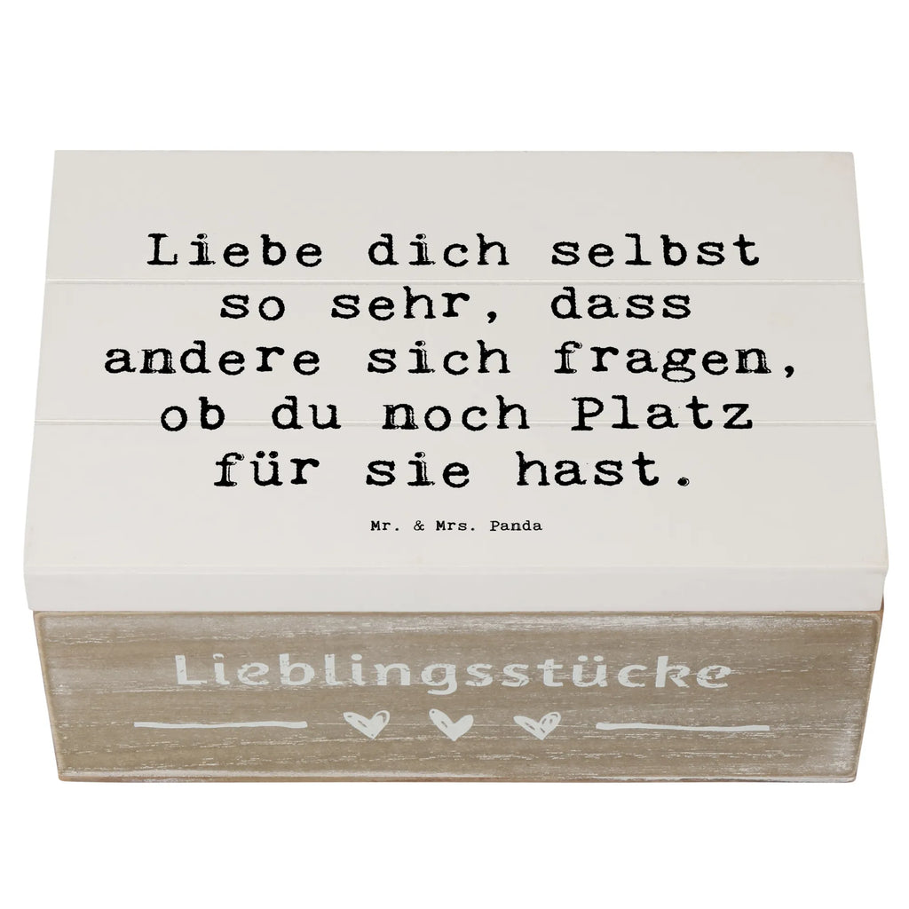 Wooden chest Saying Liebe dich selbst so sehr, dass andere sich fragen, ob du noch Platz für sie hast. Schatulle, Geschenkbox, Dekokiste, Truhe, Kiste, Erinnerungsbox, Schatzkiste, Holzkiste, Aufbewahrungsbox, Geschenkdose, Erinnerungskiste, XXL