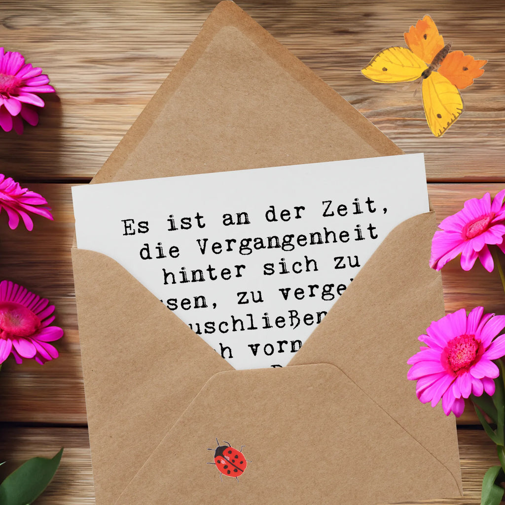 Deluxe Card Saying Es ist an der Zeit, die Vergangenheit hinter sich zu lassen, zu vergeben, abzuschließen und nach vorne zu blicken. Das Leben ist zu kurz, um in der Vergangenheit zu hängen... Hochzeitskarte, Hochwertige Klappkarte, Karte, Geburtstagskarte, Hochwertige Grußkarte, Glückwunschkarte, Einladungskarte, Grußkarte, Klappkarte