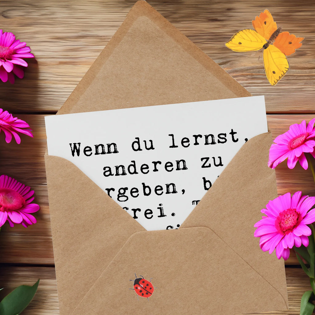 Deluxe Card Saying Wenn du lernst, anderen zu vergeben, bist du frei. Tu es nicht für die Anderen. Mach es für dich! Klappkarte, Hochwertige Klappkarte, Grußkarte, Hochzeitskarte, Glückwunschkarte, Hochwertige Grußkarte, Karte, Geburtstagskarte, Einladungskarte