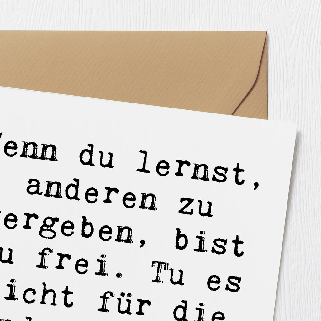 Deluxe Card Saying Wenn du lernst, anderen zu vergeben, bist du frei. Tu es nicht für die Anderen. Mach es für dich! Klappkarte, Hochwertige Klappkarte, Grußkarte, Hochzeitskarte, Glückwunschkarte, Hochwertige Grußkarte, Karte, Geburtstagskarte, Einladungskarte