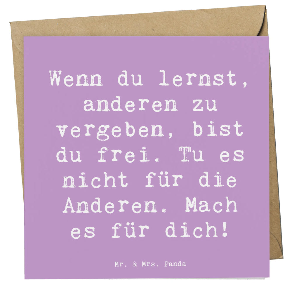 Deluxe Card Saying Wenn du lernst, anderen zu vergeben, bist du frei. Tu es nicht für die Anderen. Mach es für dich! Klappkarte, Hochwertige Klappkarte, Grußkarte, Hochzeitskarte, Glückwunschkarte, Hochwertige Grußkarte, Karte, Geburtstagskarte, Einladungskarte