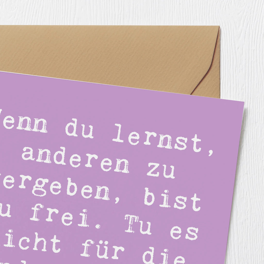 Deluxe Card Saying Wenn du lernst, anderen zu vergeben, bist du frei. Tu es nicht für die Anderen. Mach es für dich! Klappkarte, Hochwertige Klappkarte, Grußkarte, Hochzeitskarte, Glückwunschkarte, Hochwertige Grußkarte, Karte, Geburtstagskarte, Einladungskarte