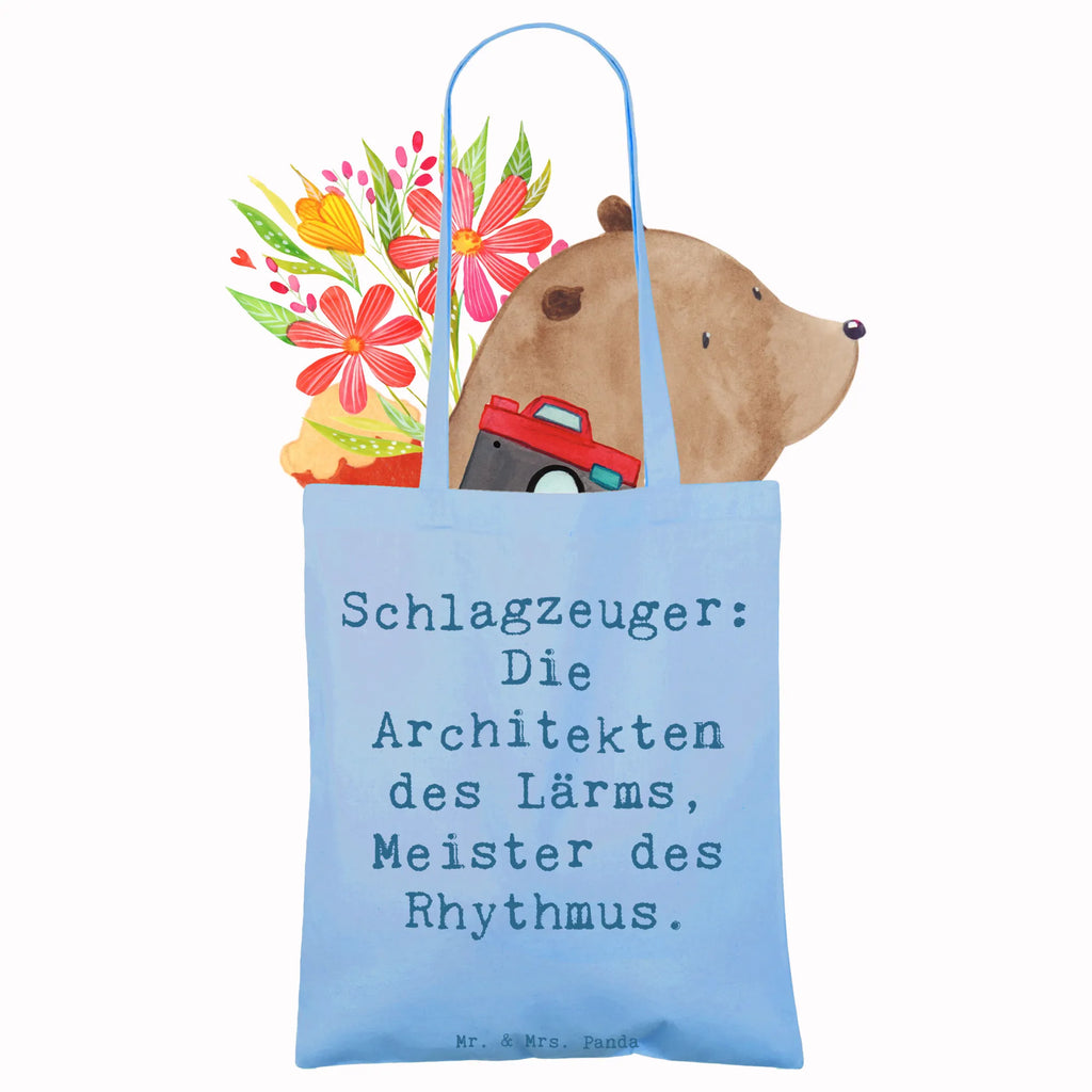 Tote bag Saying Schlagzeuger: Die Architekten des Lärms, Meister des Rhythmus. Beutel, Stoffbeutel, Laptoptasche, Einkaufstasche, Jutebeutel, Schultertasche, Umhängetasche, Tragetasche, Einkaufstüte, Tasche, Stofftasche, Badetasche, Shopper, Beuteltasche, Strandtasche, Jutetasche, Instrumente, Geschenke Musiker, Musikliebhaber