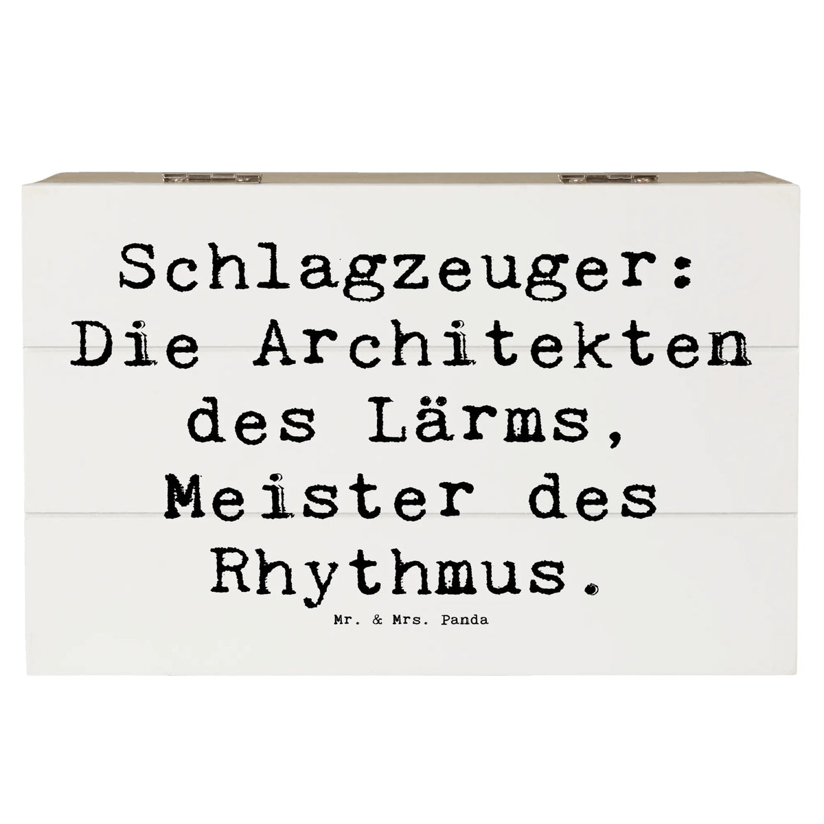Skrzynia drewniana Przysłowie Schlagzeuger: Die Architekten des Lärms, Meister des Rhythmus. Instrumenty, prezenty dla muzyków, miłośników muzyki
