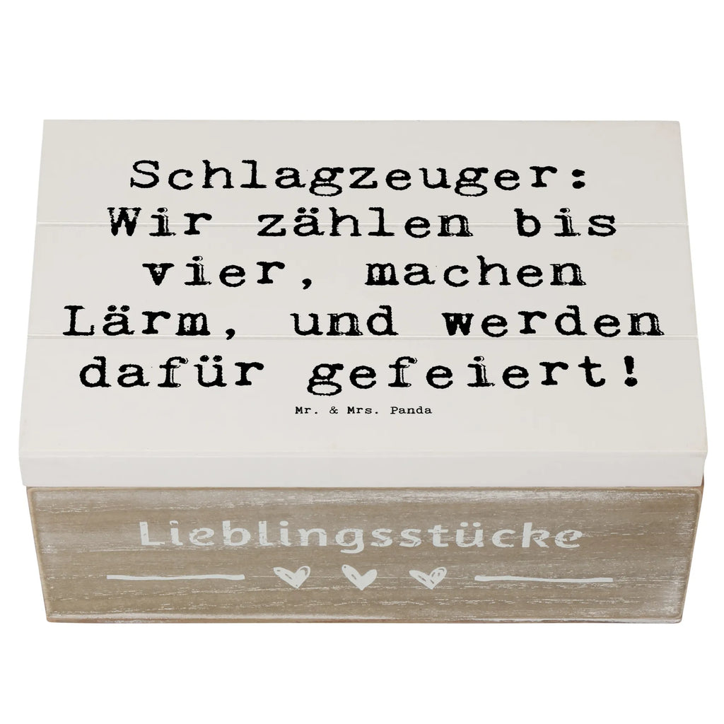 Wooden chest Saying Schlagzeuger: Wir zählen bis vier, machen Lärm, und werden dafür gefeiert! Geschenkbox, Erinnerungsbox, Schatulle, Kiste, Erinnerungskiste, Holzkiste, Schatzkiste, Dekokiste, Truhe, Geschenkdose, XXL, Aufbewahrungsbox, Instrumente, Geschenke Musiker, Musikliebhaber