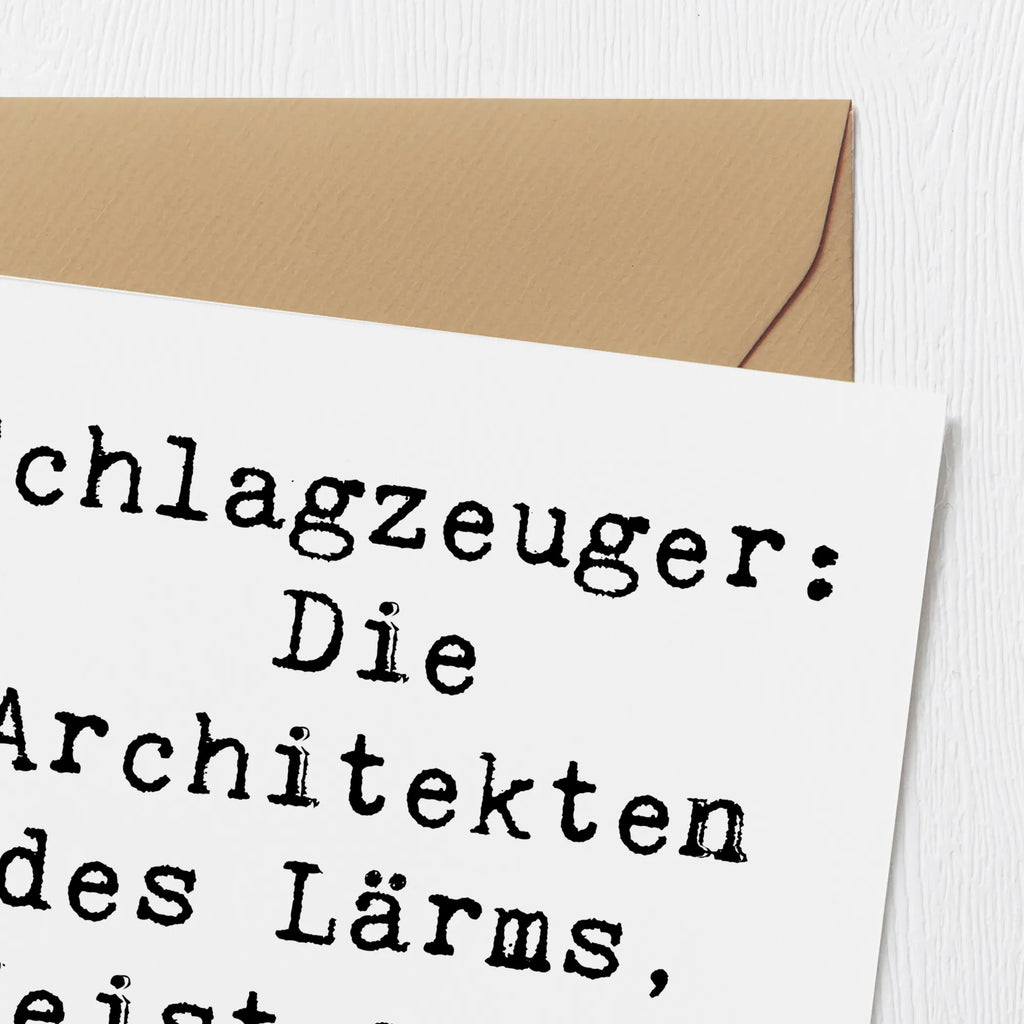 Deluxe Karte Spruch Schlagzeug Architekten Hochwertige Klappkarte, Hochwertige Grußkarte, Glückwunschkarte, Grußkarte, Klappkarte, Karte, Geburtstagskarte, Hochzeitskarte, Einladungskarte, Instrumente, Geschenke Musiker, Musikliebhaber