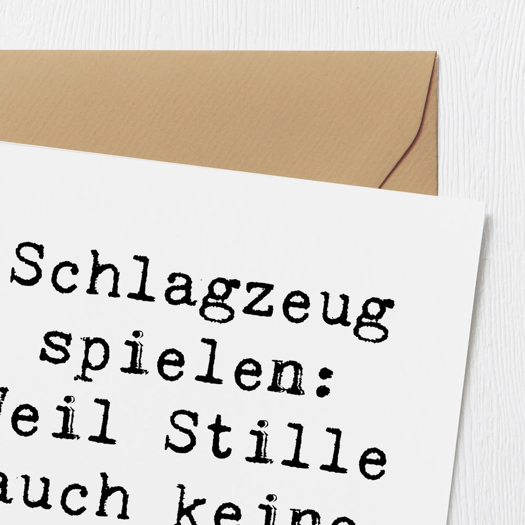 Deluxe Card Saying Schlagzeug spielen: Weil Stille auch keine Lösung ist. Hochzeitskarte, Einladungskarte, Geburtstagskarte, Karte, Grußkarte, Glückwunschkarte, Klappkarte, Hochwertige Klappkarte, Hochwertige Grußkarte, Instrumente, Geschenke Musiker, Musikliebhaber