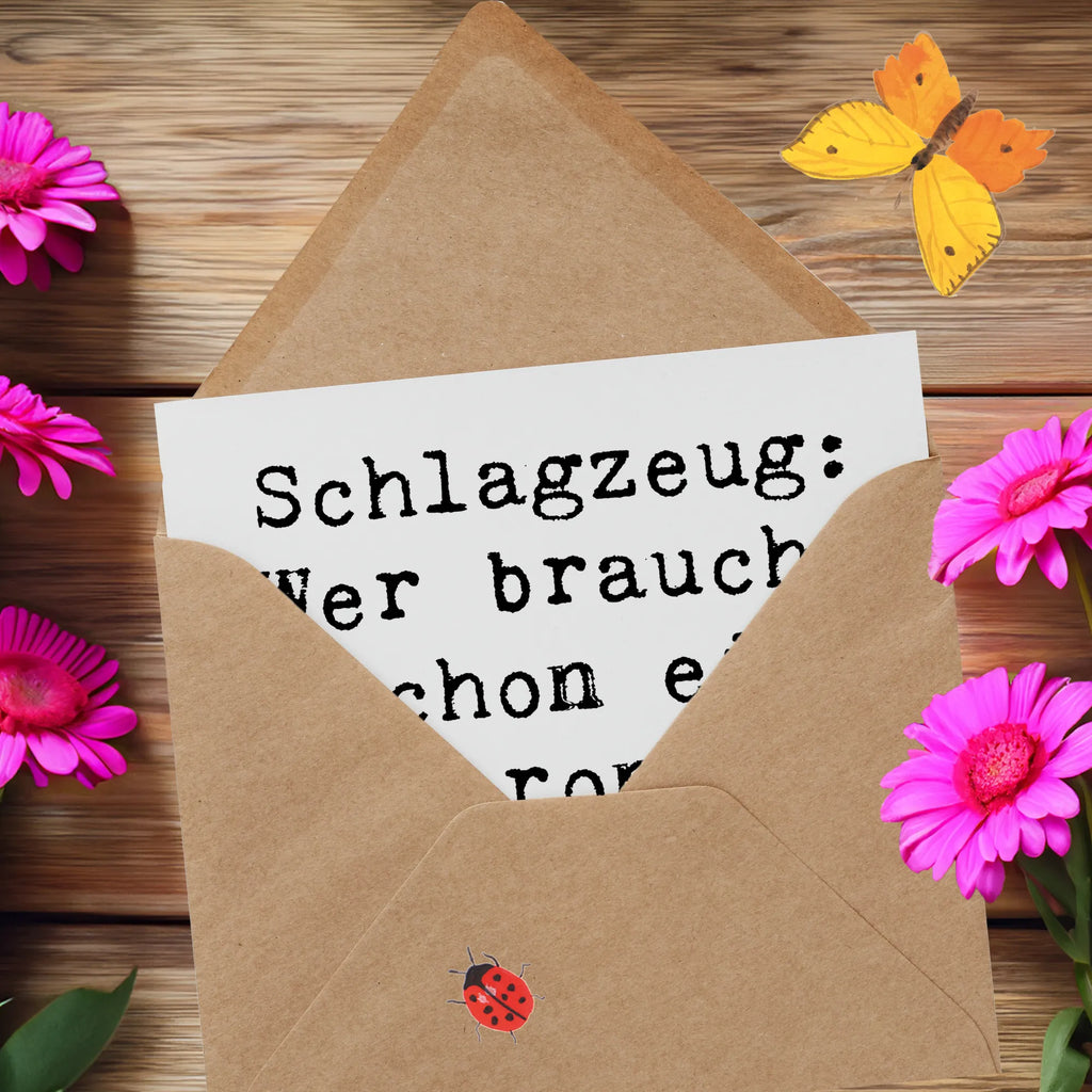 Deluxe Karte Spruch Schlagzeug Gefühl doppelkarte, Klappkarte, Grußkarte, Glückwunschkarte, faltkarte, Instrumente, Geschenke Musiker, Musikliebhaber