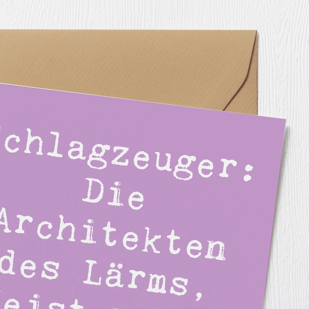 Deluxe Karte Spruch Schlagzeug Architekten Hochwertige Klappkarte, Hochwertige Grußkarte, Glückwunschkarte, Grußkarte, Klappkarte, Karte, Geburtstagskarte, Hochzeitskarte, Einladungskarte, Instrumente, Geschenke Musiker, Musikliebhaber