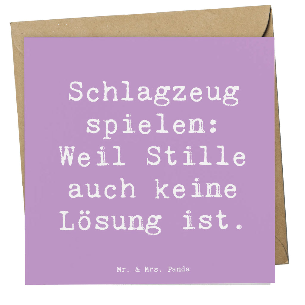 Deluxe Card Saying Schlagzeug spielen: Weil Stille auch keine Lösung ist. Hochzeitskarte, Einladungskarte, Geburtstagskarte, Karte, Grußkarte, Glückwunschkarte, Klappkarte, Hochwertige Klappkarte, Hochwertige Grußkarte, Instrumente, Geschenke Musiker, Musikliebhaber