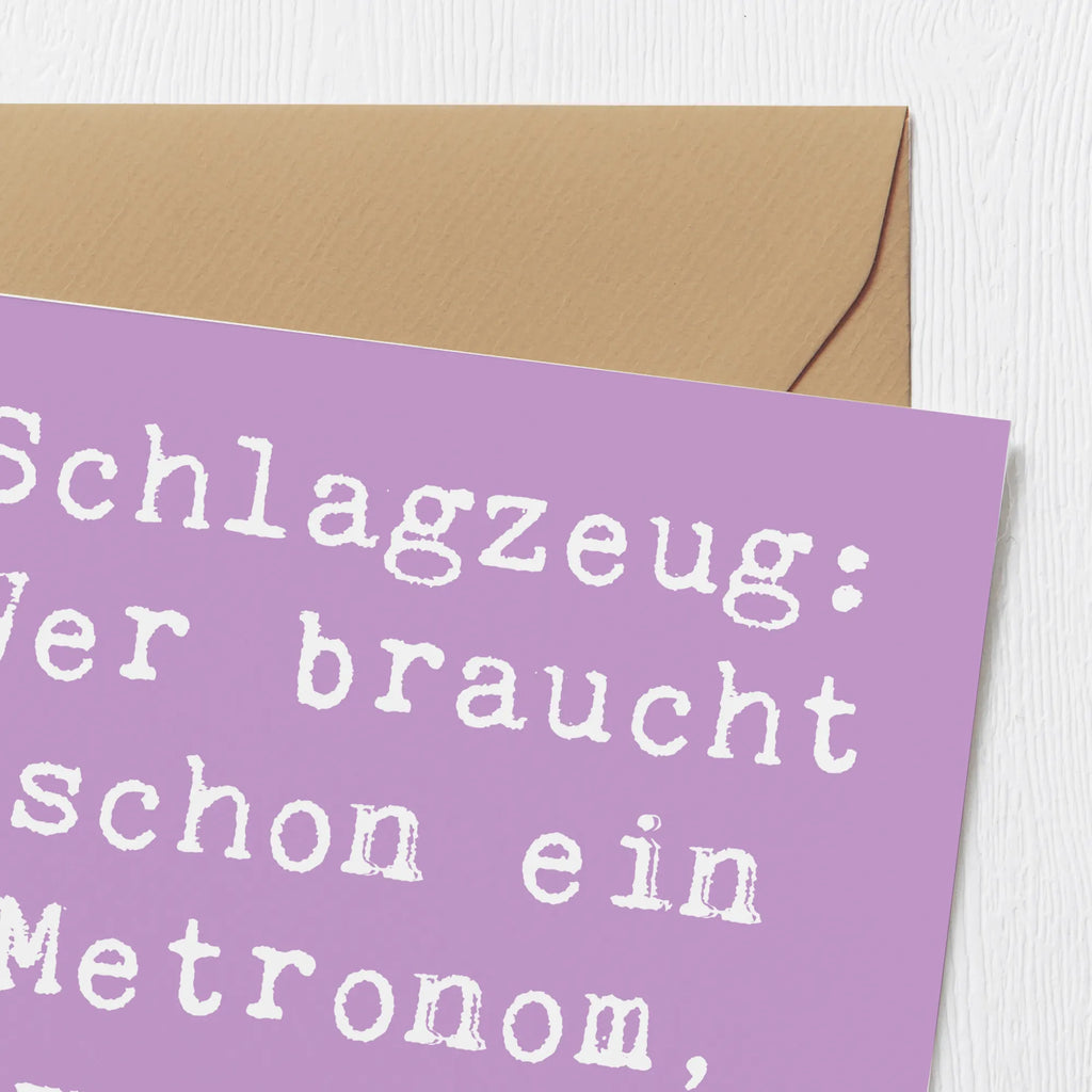 Deluxe Karte Spruch Schlagzeug Gefühl doppelkarte, Klappkarte, Grußkarte, Glückwunschkarte, faltkarte, Instrumente, Geschenke Musiker, Musikliebhaber