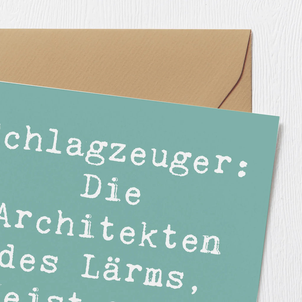Deluxe Karte Spruch Schlagzeug Architekten Hochwertige Klappkarte, Hochwertige Grußkarte, Glückwunschkarte, Grußkarte, Klappkarte, Karte, Geburtstagskarte, Hochzeitskarte, Einladungskarte, Instrumente, Geschenke Musiker, Musikliebhaber