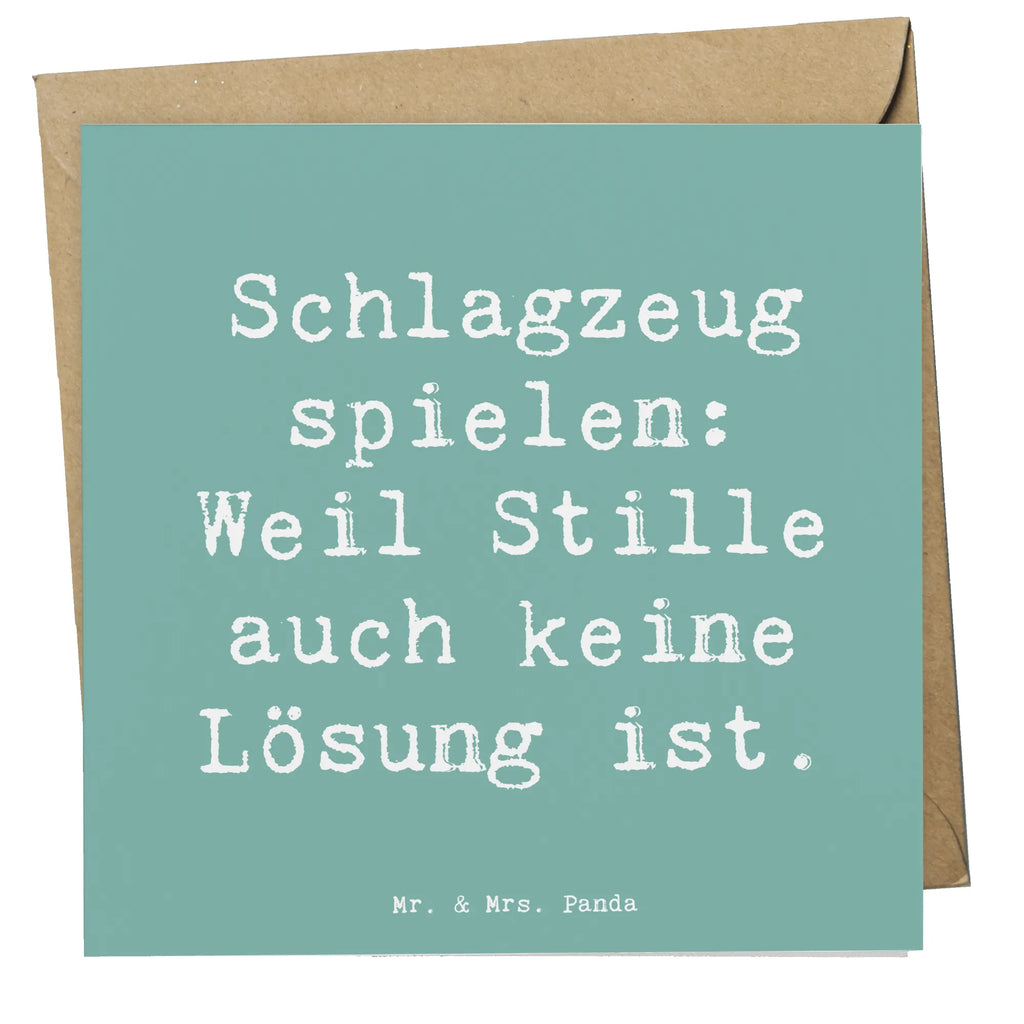 Deluxe Card Saying Schlagzeug spielen: Weil Stille auch keine Lösung ist. Hochzeitskarte, Einladungskarte, Geburtstagskarte, Karte, Grußkarte, Glückwunschkarte, Klappkarte, Hochwertige Klappkarte, Hochwertige Grußkarte, Instrumente, Geschenke Musiker, Musikliebhaber