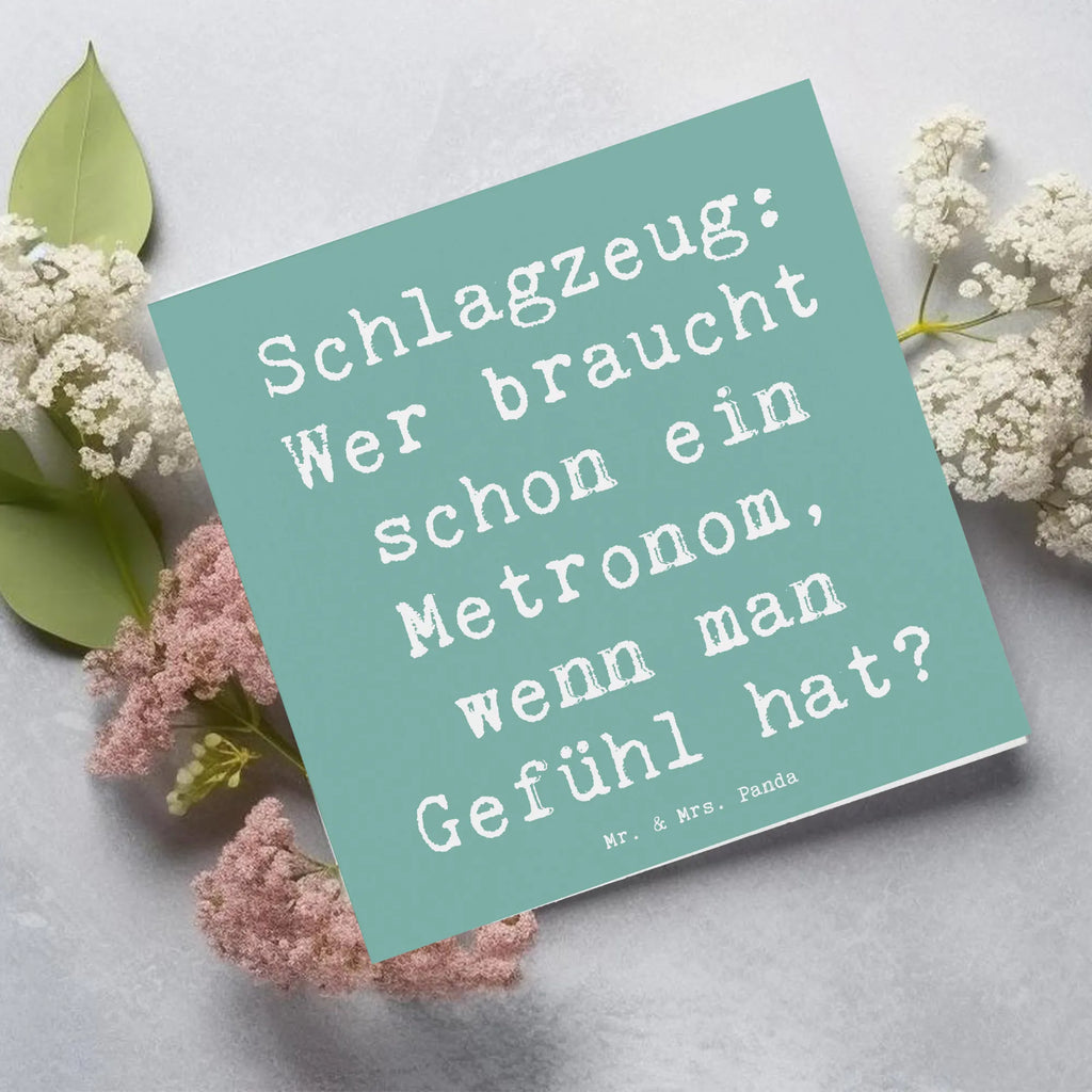 Deluxe Karte Spruch Schlagzeug Gefühl doppelkarte, Klappkarte, Grußkarte, Glückwunschkarte, faltkarte, Instrumente, Geschenke Musiker, Musikliebhaber