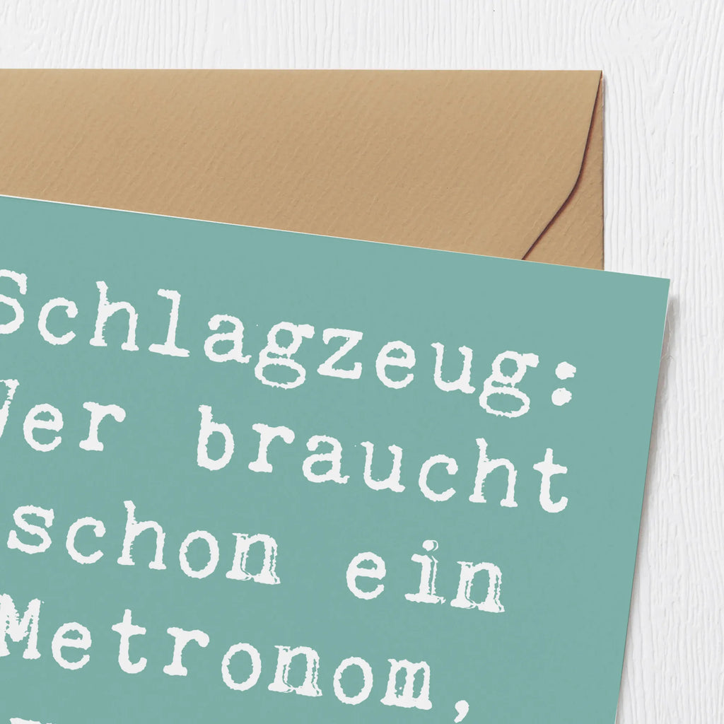 Deluxe Karte Spruch Schlagzeug Gefühl doppelkarte, Klappkarte, Grußkarte, Glückwunschkarte, faltkarte, Instrumente, Geschenke Musiker, Musikliebhaber