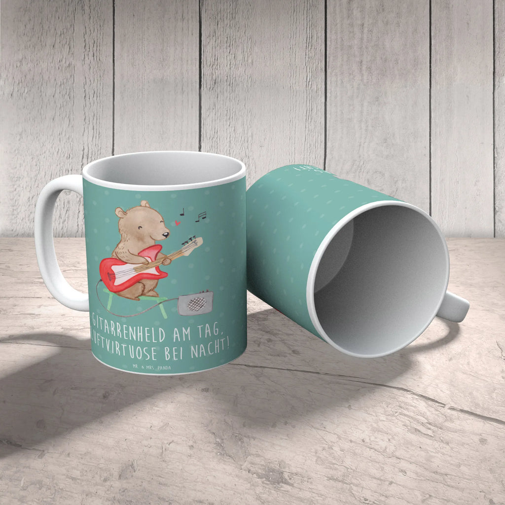 Tasse Gitarrenheld Teetasse, Kaffeetasse, Tasse, Geschenktasse, Keramiktasse, Tasse mit Zitaten, Tasse mit Motiven, Porzellantasse, Bürotasse, Instrumente, Geschenke Musiker, Musikliebhaber