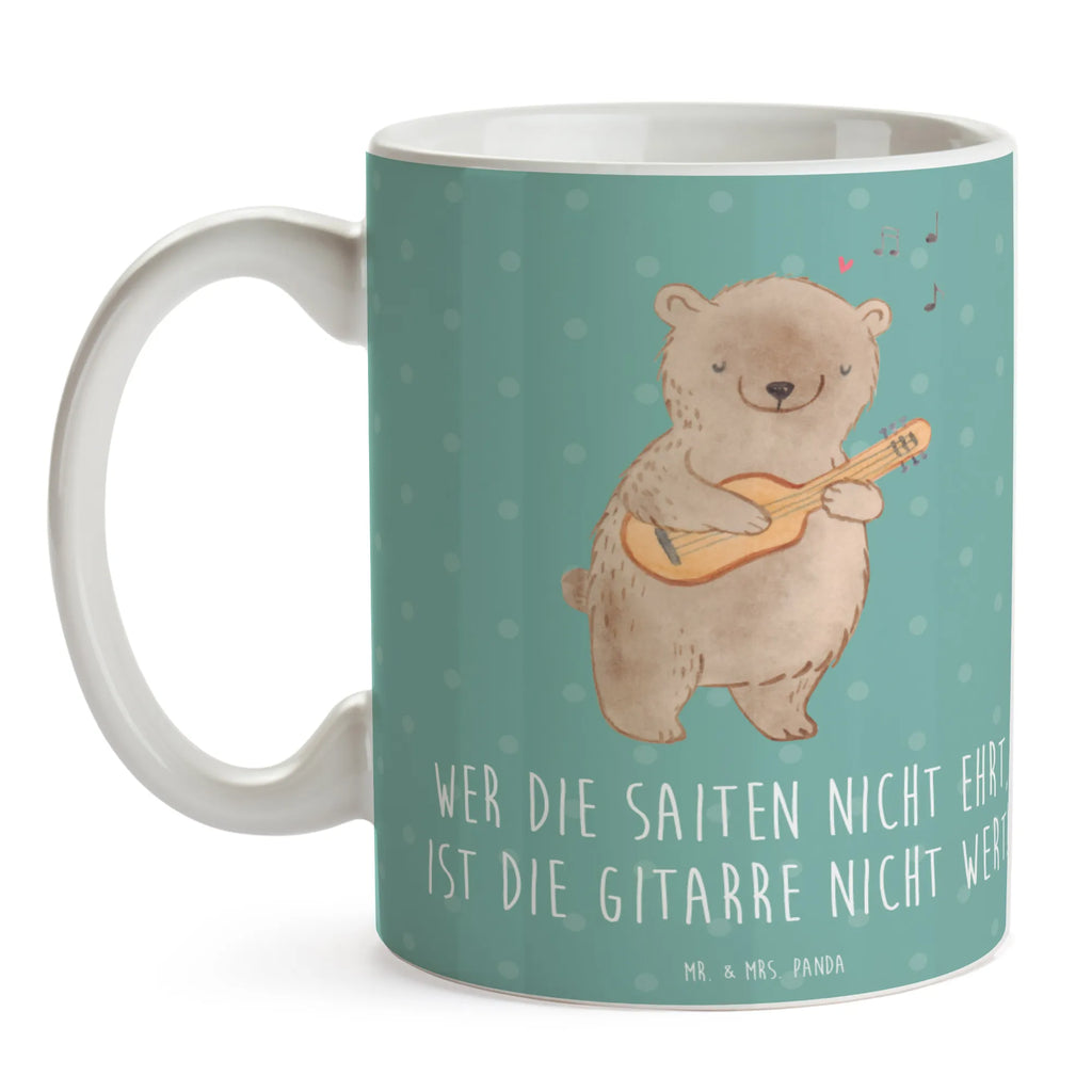 Mug Wer die Saiten nicht ehrt, ist die Gitarre nicht wert! Bürotasse, Tasse mit Motiven, Keramiktasse, Porzellantasse, Teetasse, Tasse mit Zitaten, Kaffeetasse, Tasse, Geschenktasse, Instrumente, Geschenke Musiker, Musikliebhaber