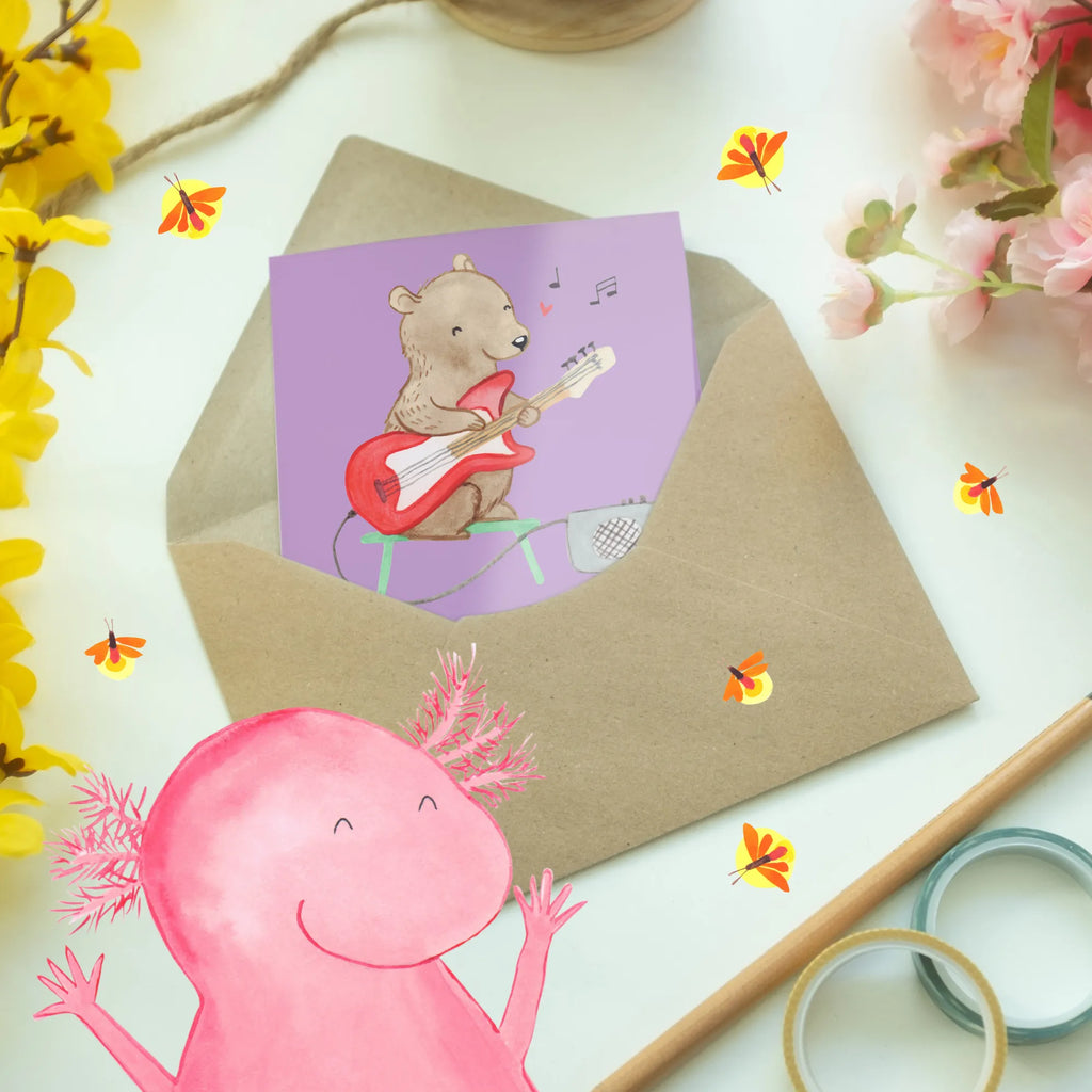 Greetings card Ja, meine Gitarre und ich sind unzertrennlich, vor allem weil sie mir am Knie klebt. Einladungskarte, Grußkarte, Glückwunschkarte, Karte, Ansichtskarten, Geburtstagskarte, Klappkarte, Hochzeitskarte, Instrumente, Geschenke Musiker, Musikliebhaber