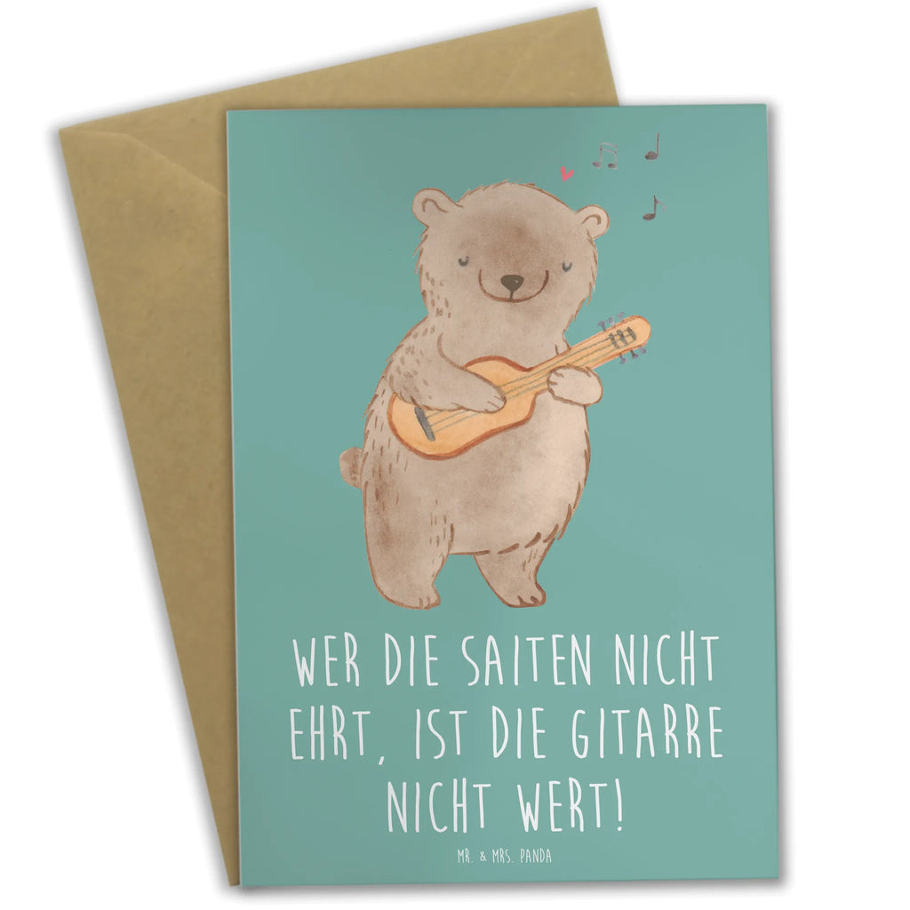 Greetings card Wer die Saiten nicht ehrt, ist die Gitarre nicht wert! Geburtstagskarte, Klappkarte, Hochzeitskarte, Glückwunschkarte, Einladungskarte, Karte, Ansichtskarten, Grußkarte, Instrumente, Geschenke Musiker, Musikliebhaber