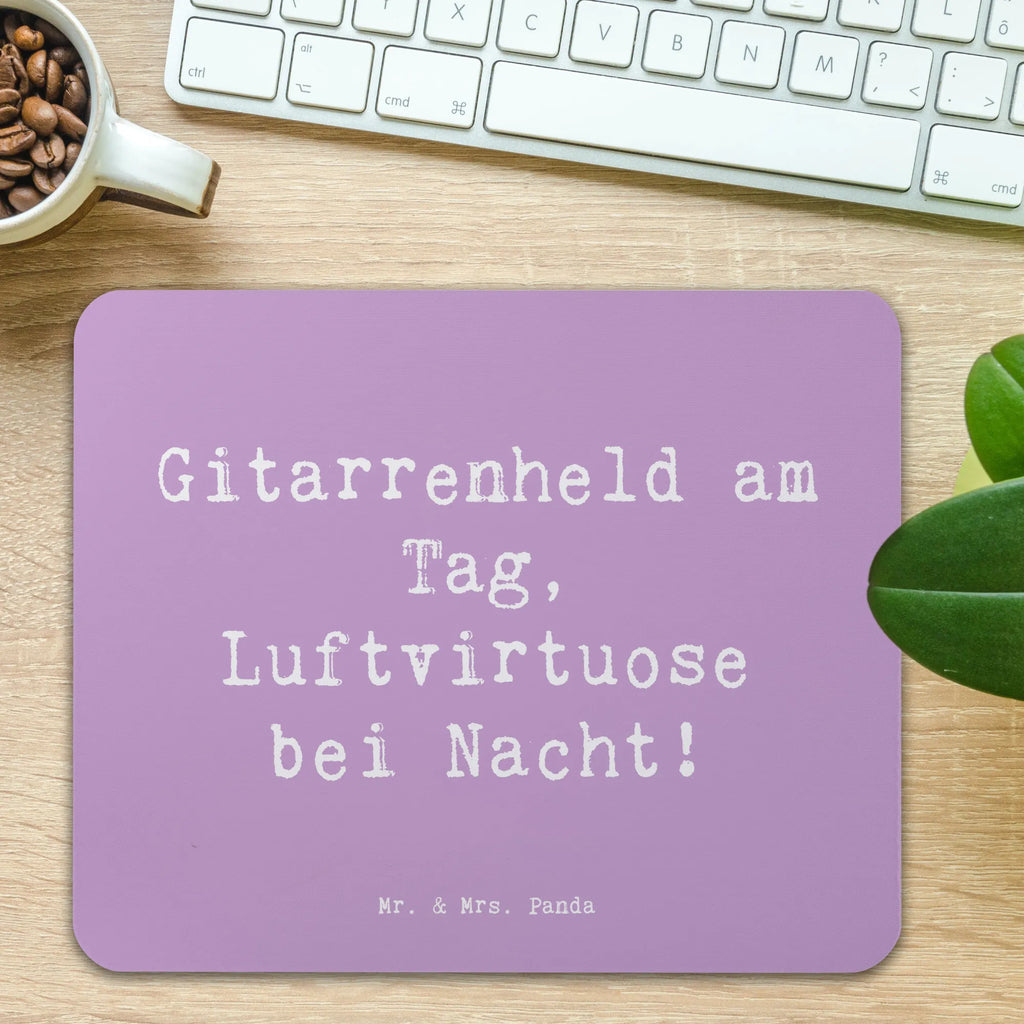 Mouse mat Saying Gitarrenheld am Tag, Luftvirtuose bei Nacht! Computer zubehör, Einzigartiges Mauspad, Mauspad Büro, Mousepad, PC Zubehör, Büroausstattung, Mausunterlage, Mauspad, Designer Mauspad, Arbeitszimmer, Instrumente, Geschenke Musiker, Musikliebhaber