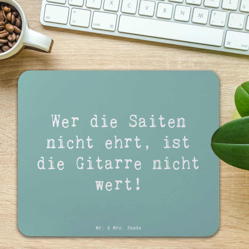 Mouse mat Saying Wer die Saiten nicht ehrt, ist die Gitarre nicht wert! Arbeitszimmer, Mausunterlage, Einzigartiges Mauspad, Designer Mauspad, Mauspad Büro, PC Zubehör, Mauspad, Computer zubehör, Büroausstattung, Mousepad, Instrumente, Geschenke Musiker, Musikliebhaber