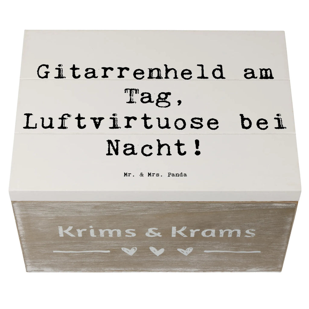 Holzkiste Spruch Gitarrenheld Dekokiste, Erinnerungskiste, Kiste, Geschenkdose, XXL, Aufbewahrungsbox, Geschenkbox, Erinnerungsbox, Schatzkiste, Truhe, Holzkiste, Schatulle, Instrumente, Geschenke Musiker, Musikliebhaber