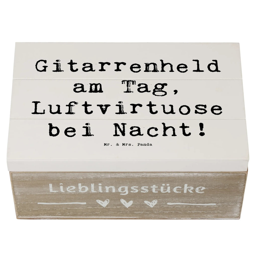 Holzkiste Spruch Gitarrenheld Dekokiste, Erinnerungskiste, Kiste, Geschenkdose, XXL, Aufbewahrungsbox, Geschenkbox, Erinnerungsbox, Schatzkiste, Truhe, Holzkiste, Schatulle, Instrumente, Geschenke Musiker, Musikliebhaber