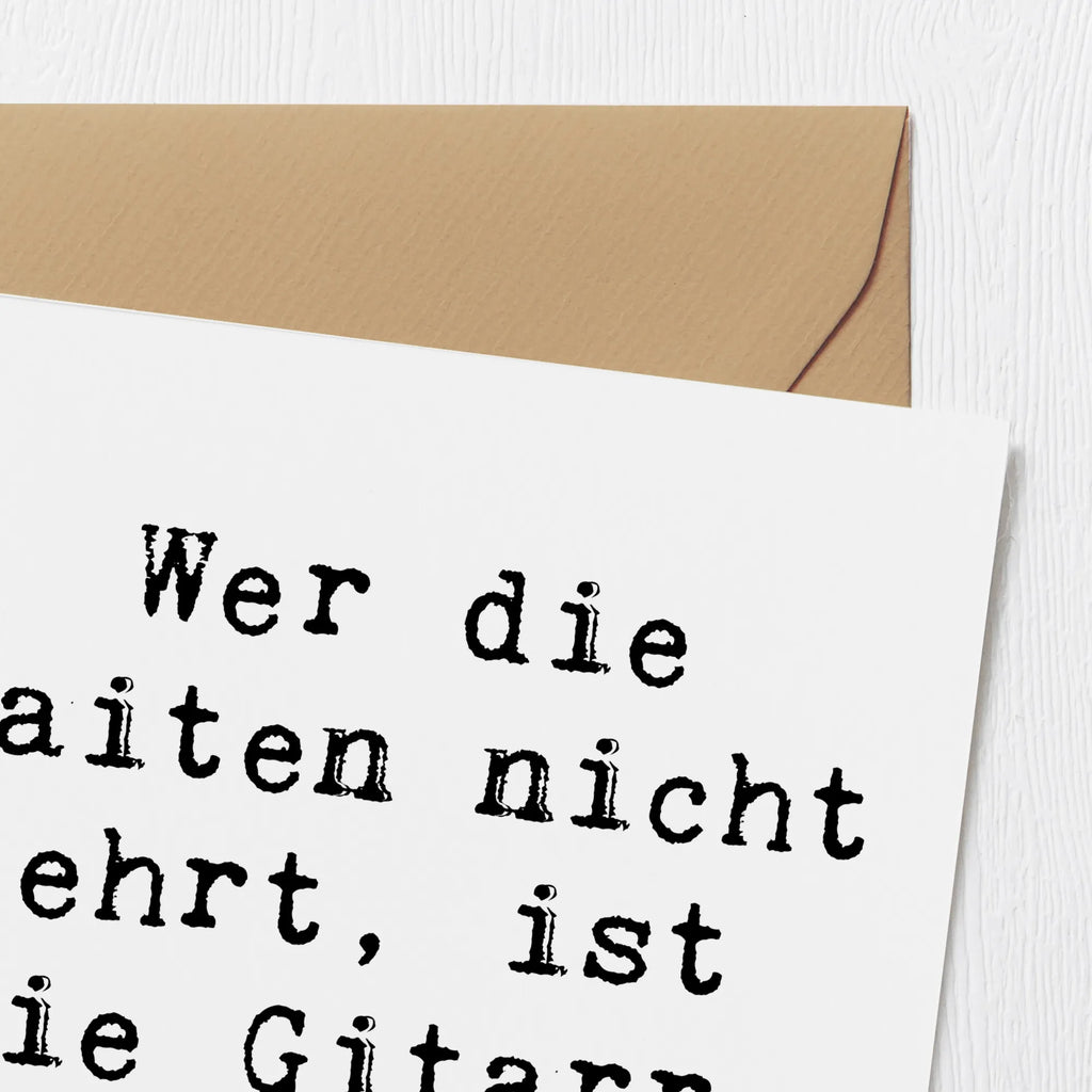 Deluxe Card Saying Wer die Saiten nicht ehrt, ist die Gitarre nicht wert! Klappkarte, Einladungskarte, Hochzeitskarte, Geburtstagskarte, Karte, Hochwertige Klappkarte, Glückwunschkarte, Grußkarte, Hochwertige Grußkarte, Instrumente, Geschenke Musiker, Musikliebhaber