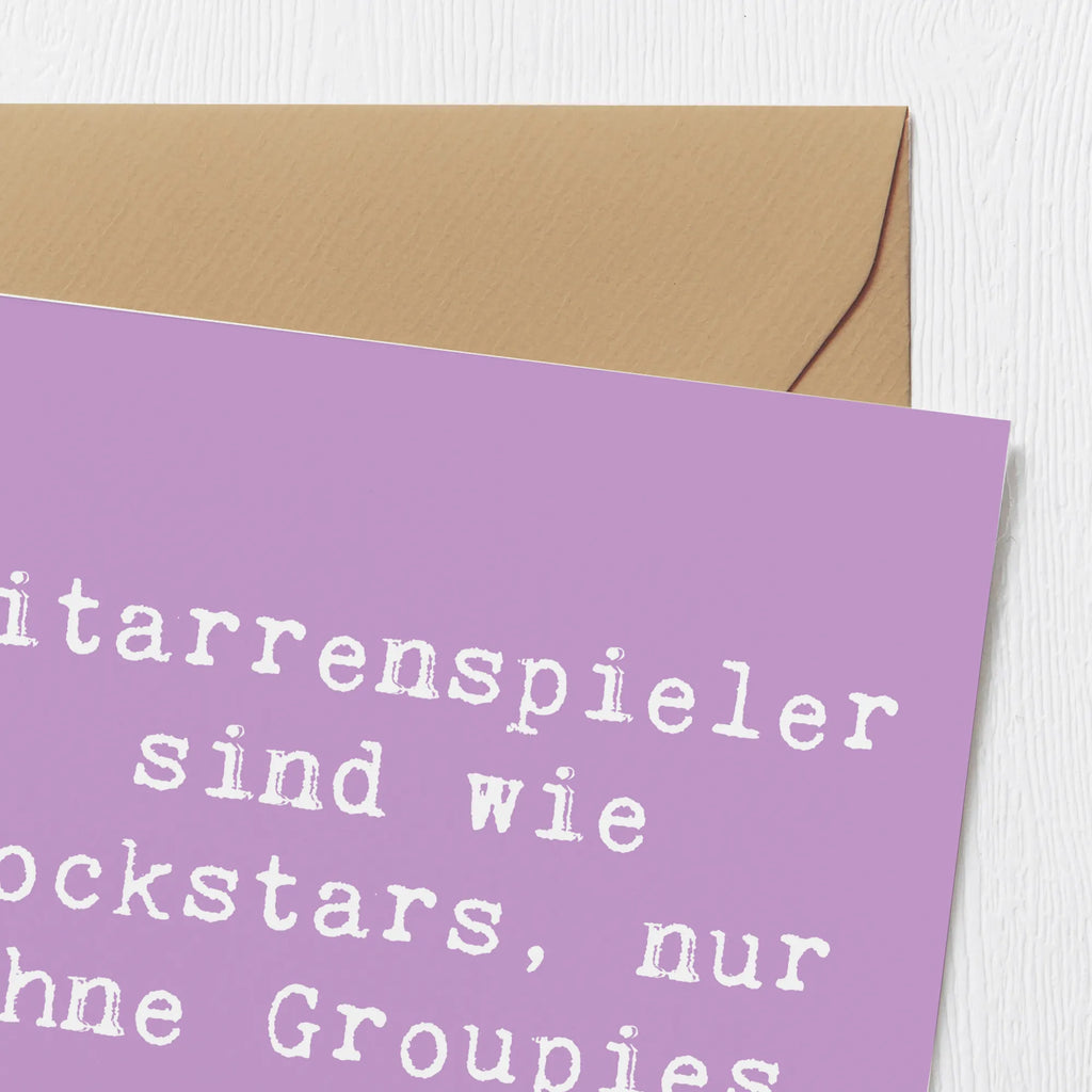 Deluxe Card Saying Gitarrenspieler sind wie Rockstars, nur ohne Groupies und Geld! Glückwunschkarte, Einladungskarte, Karte, Hochzeitskarte, Grußkarte, Klappkarte, Geburtstagskarte, Hochwertige Klappkarte, Hochwertige Grußkarte, Instrumente, Geschenke Musiker, Musikliebhaber