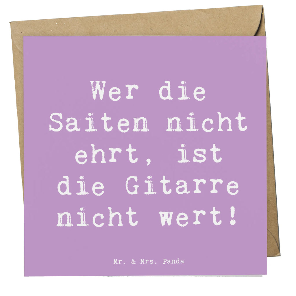 Deluxe Card Saying Wer die Saiten nicht ehrt, ist die Gitarre nicht wert! Klappkarte, Einladungskarte, Hochzeitskarte, Geburtstagskarte, Karte, Hochwertige Klappkarte, Glückwunschkarte, Grußkarte, Hochwertige Grußkarte, Instrumente, Geschenke Musiker, Musikliebhaber