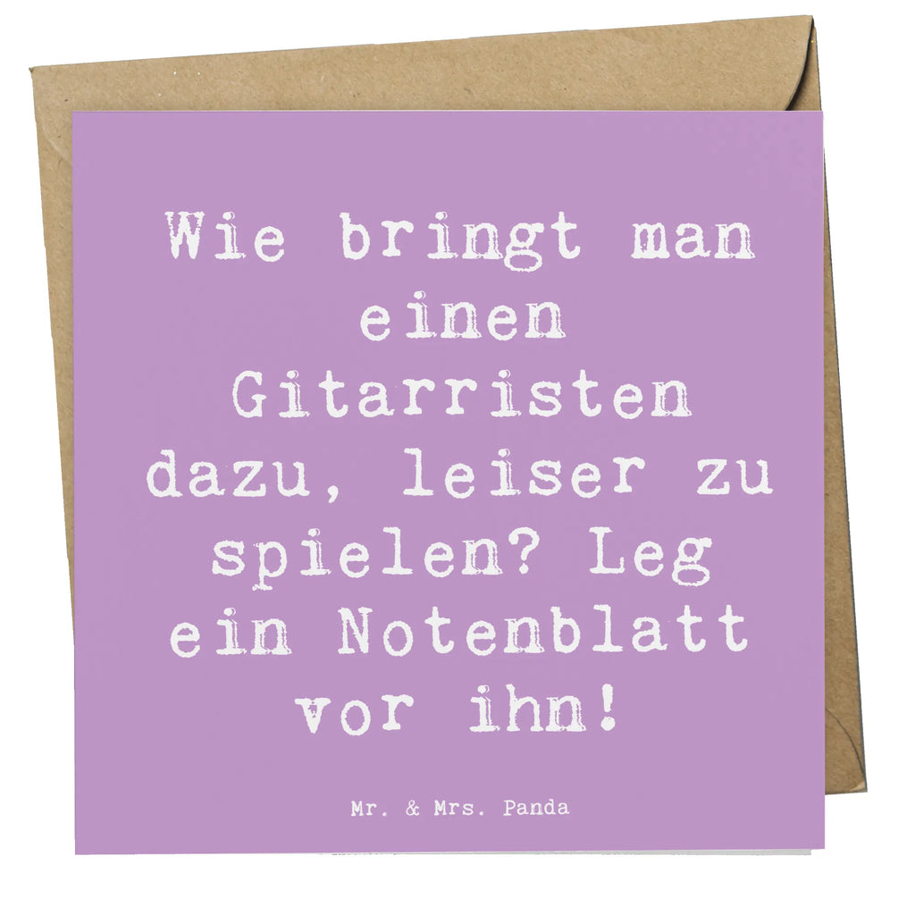 Deluxe Card Saying Wie bringt man einen Gitarristen dazu, leiser zu spielen? Leg ein Notenblatt vor ihn! Karte, Grußkarte, Hochzeitskarte, Hochwertige Klappkarte, Geburtstagskarte, Hochwertige Grußkarte, Klappkarte, Einladungskarte, Glückwunschkarte, Instrumente, Geschenke Musiker, Musikliebhaber