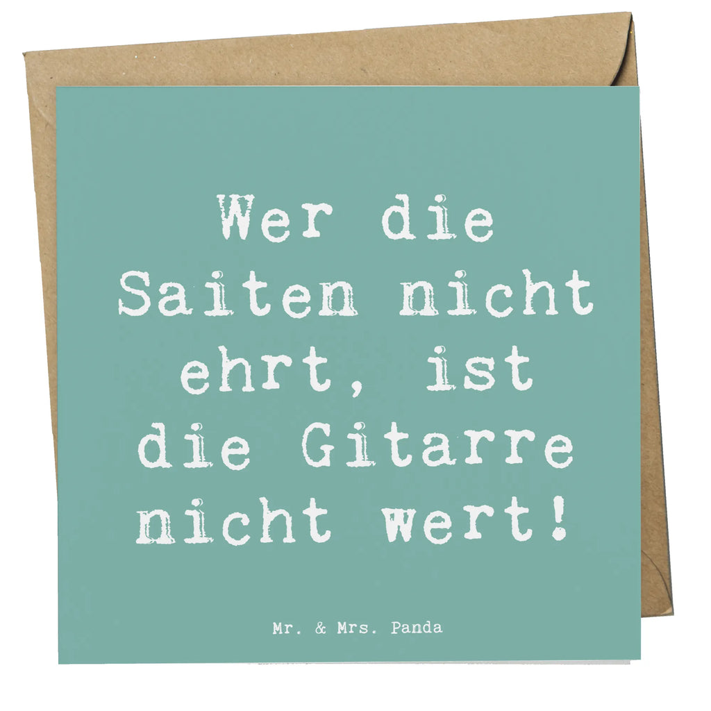 Deluxe Card Saying Wer die Saiten nicht ehrt, ist die Gitarre nicht wert! Klappkarte, Einladungskarte, Hochzeitskarte, Geburtstagskarte, Karte, Hochwertige Klappkarte, Glückwunschkarte, Grußkarte, Hochwertige Grußkarte, Instrumente, Geschenke Musiker, Musikliebhaber