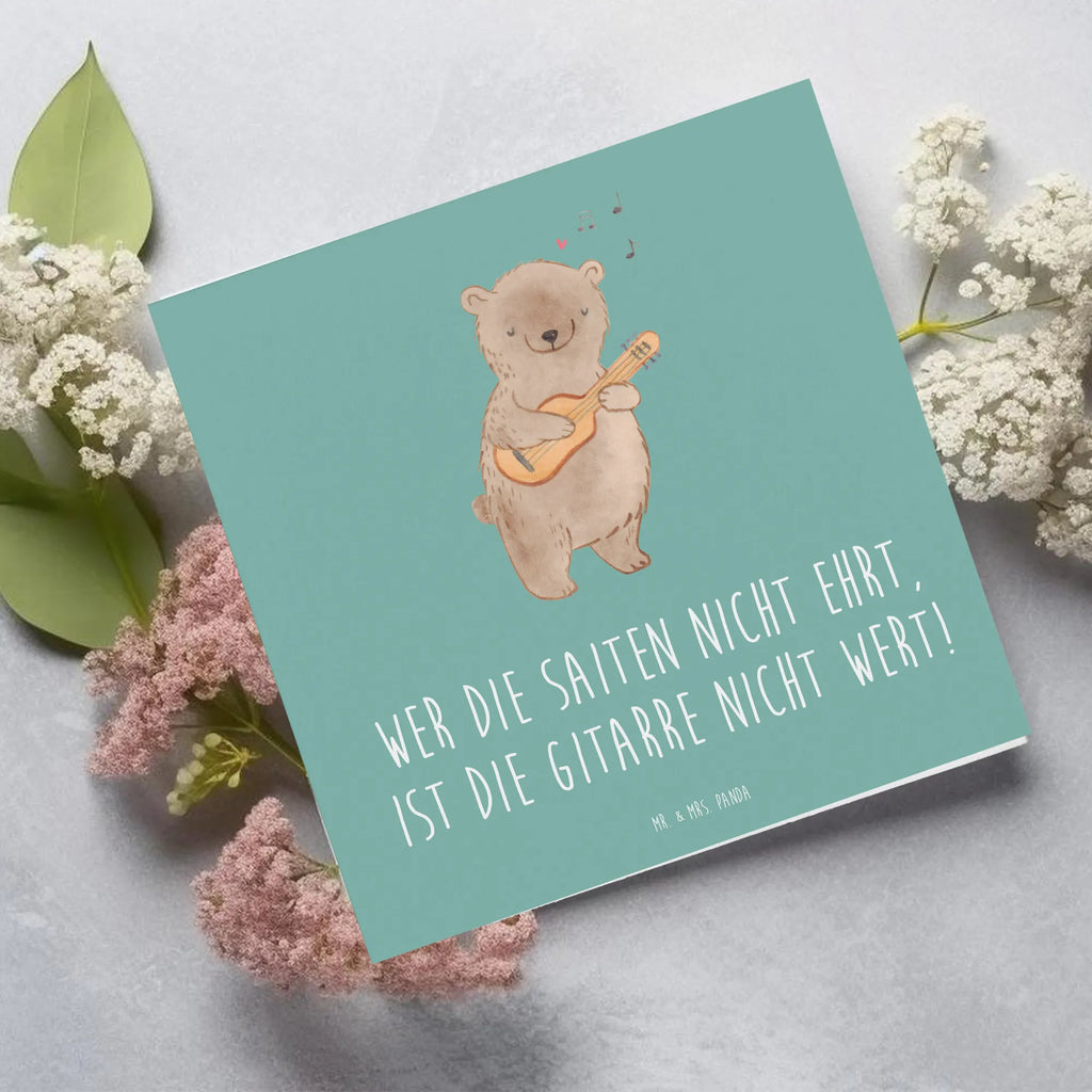Deluxe Card Wer die Saiten nicht ehrt, ist die Gitarre nicht wert! Glückwunschkarte, Geburtstagskarte, Karte, Klappkarte, Hochwertige Grußkarte, Hochwertige Klappkarte, Einladungskarte, Grußkarte, Hochzeitskarte, Instrumente, Geschenke Musiker, Musikliebhaber