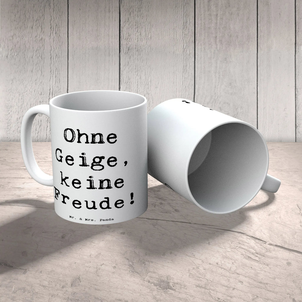 Tasse Spruch Geige Freude Tasse, Bürotasse, Geschenktasse, Keramiktasse, Teetasse, Kaffeetasse, Porzellantasse, Tasse mit Zitaten, Tasse mit Motiven, Instrumente, Geschenke Musiker, Musikliebhaber