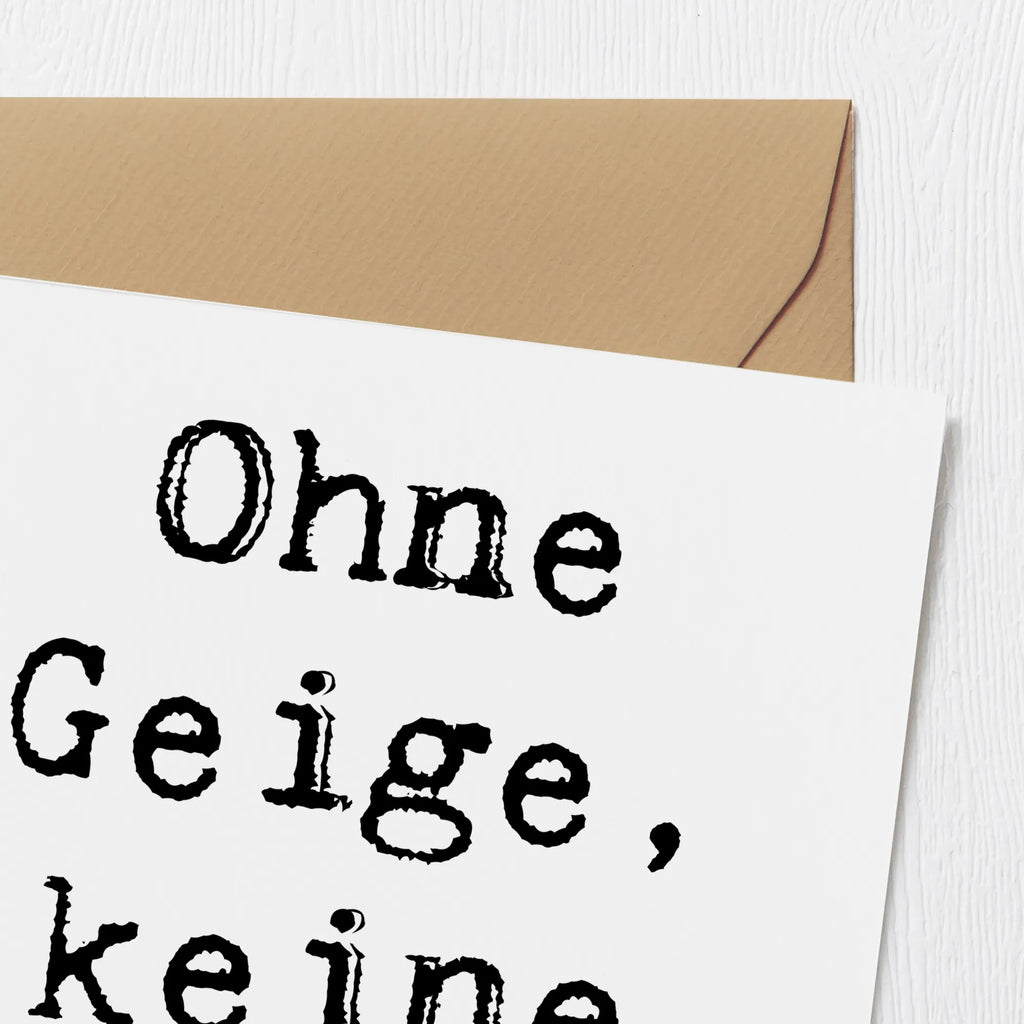 Deluxe Karte Spruch Geige Freude Klappkarte, Karte, Geburtstagskarte, Einladungskarte, Grußkarte, Hochwertige Klappkarte, Hochzeitskarte, Hochwertige Grußkarte, Glückwunschkarte, Instrumente, Geschenke Musiker, Musikliebhaber